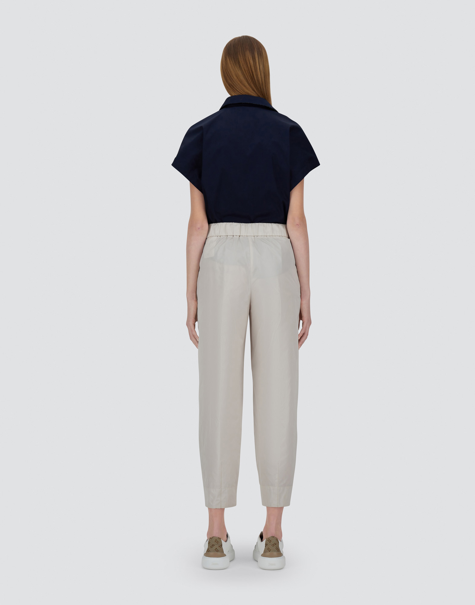 Herno New Techno Taffeta Trousers In Chantilly