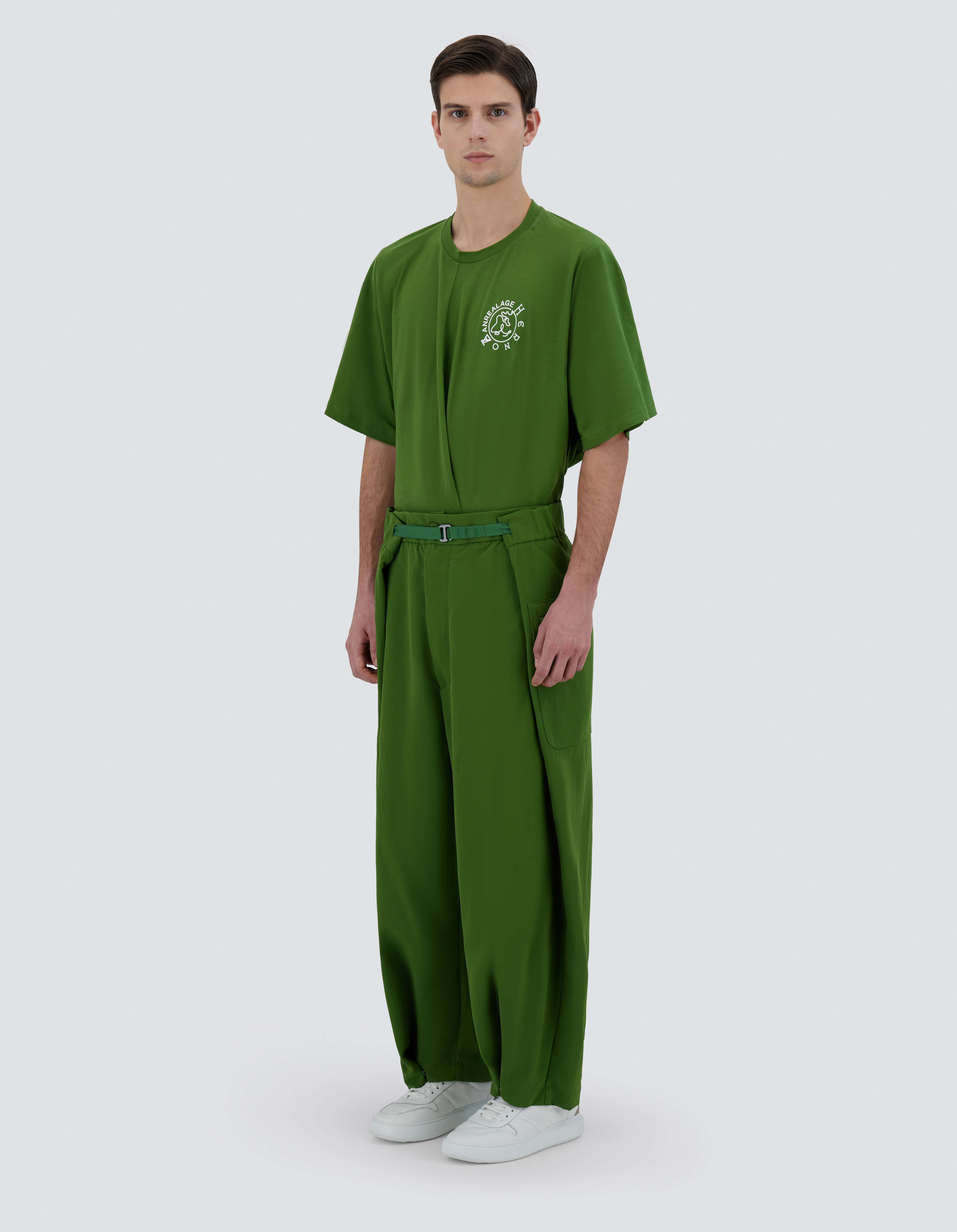 Herno Globe Trousers In Recycled Nylon Twill In Garden Green