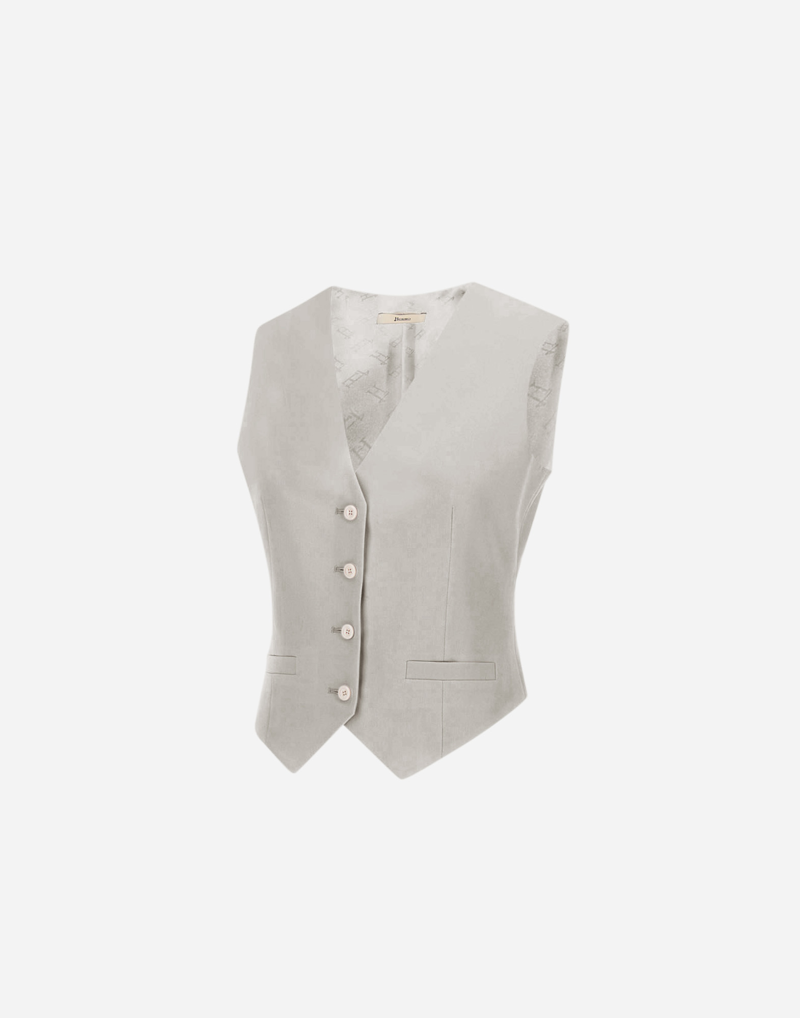 Herno Flawless Woven Vest In Cream