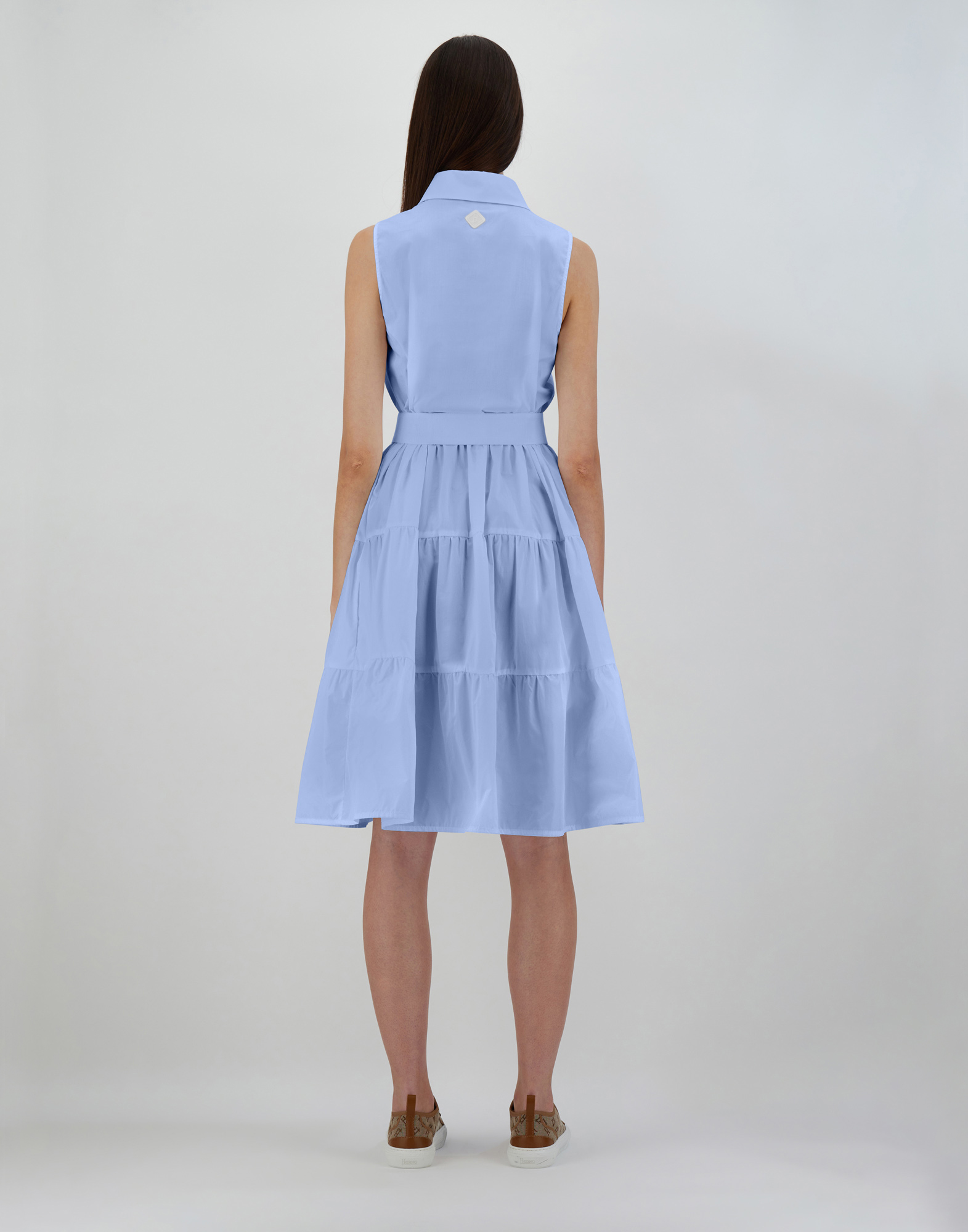 Herno Cotton/monogram/techno Taffeta' ドレス In Light Blue