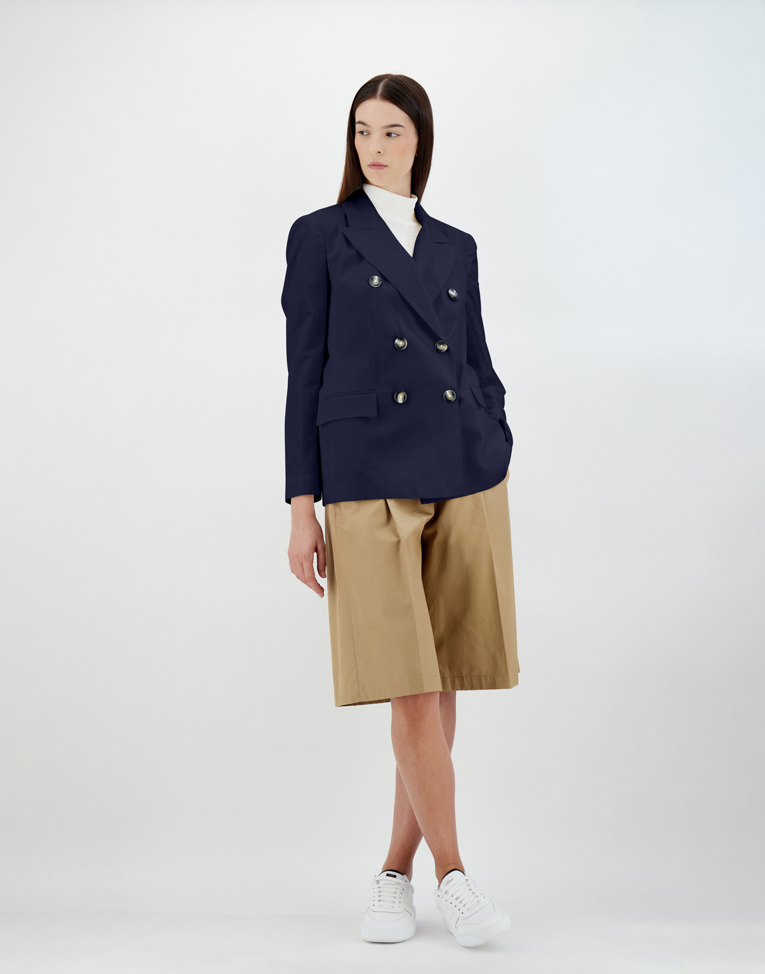 Shop Herno Light Linen Blazer In Navy Blue