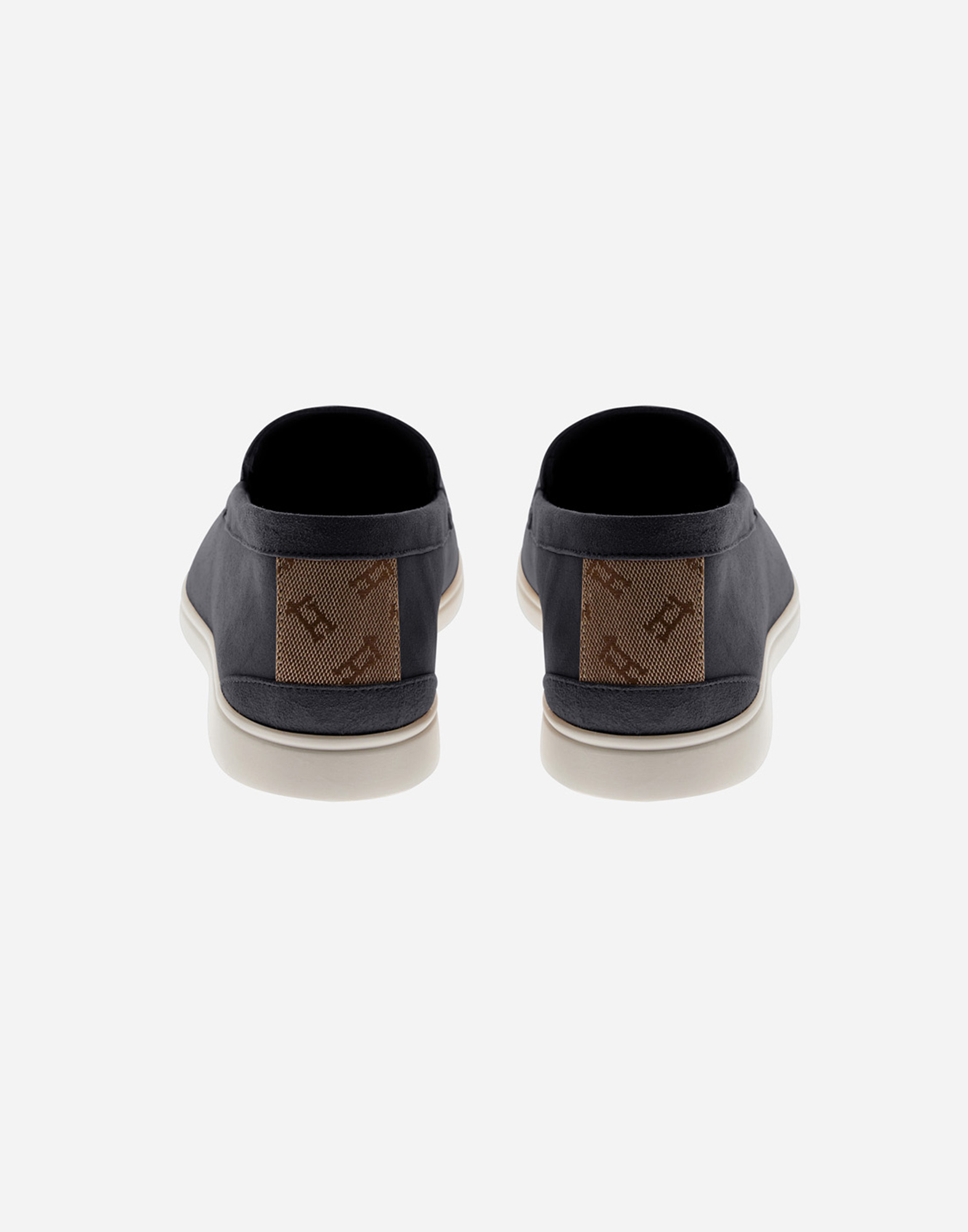 Herno Suede And Monogram Loafers In Blu Navy