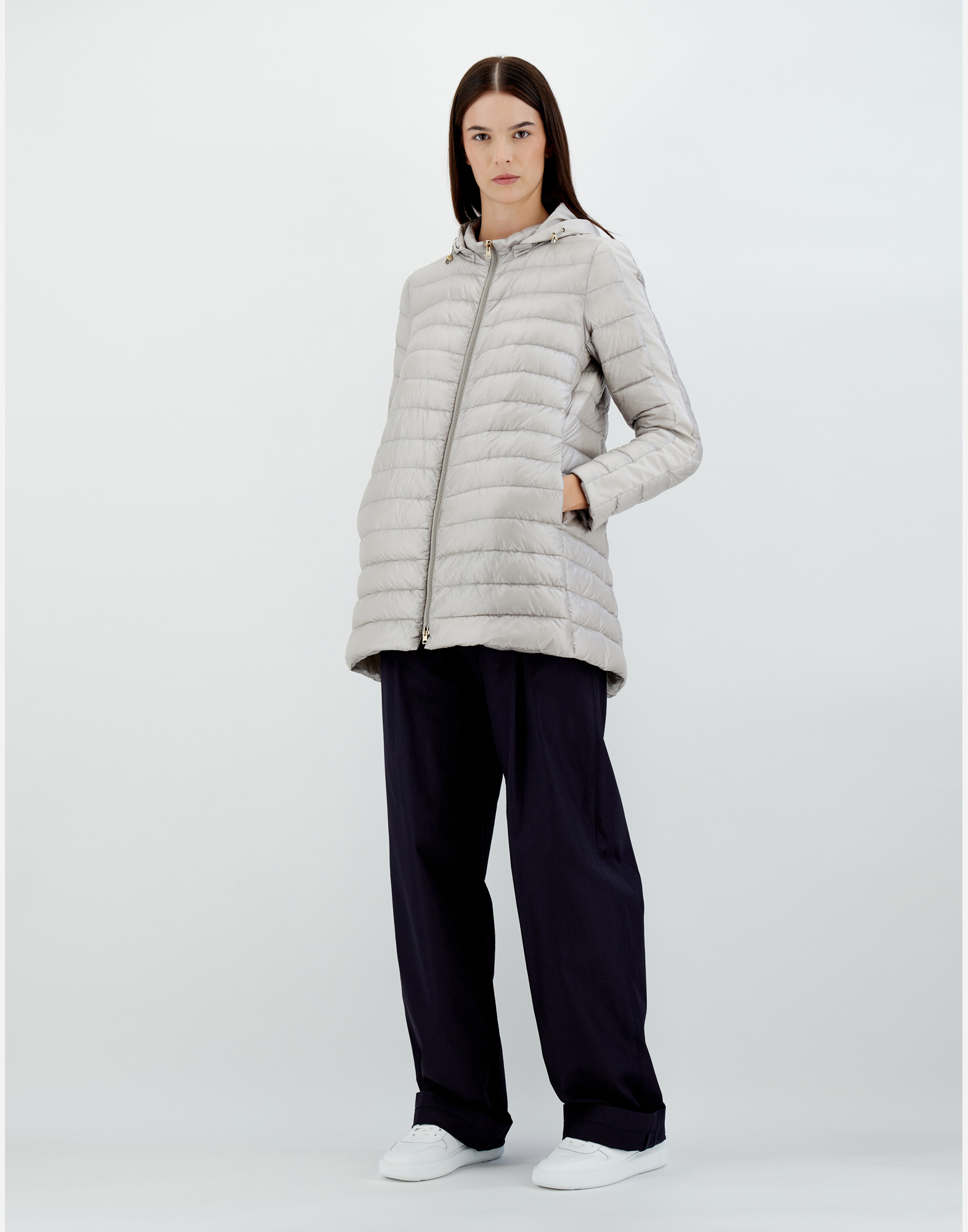Herno Nylon Ultralight Down Jacket In Gray