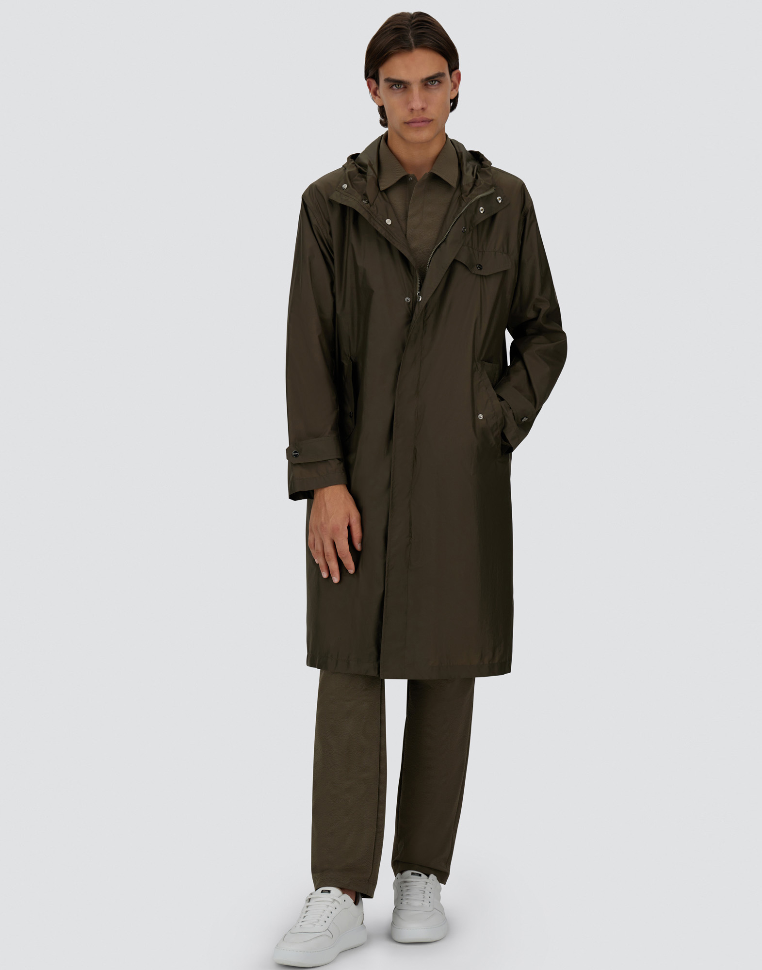 Herno Light-weight Essential Parka In Military Green