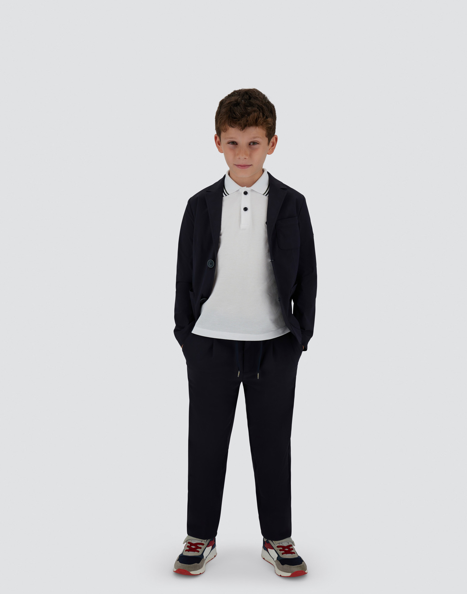 Herno Blazer In Stretch Tech Woven In Blu Navy