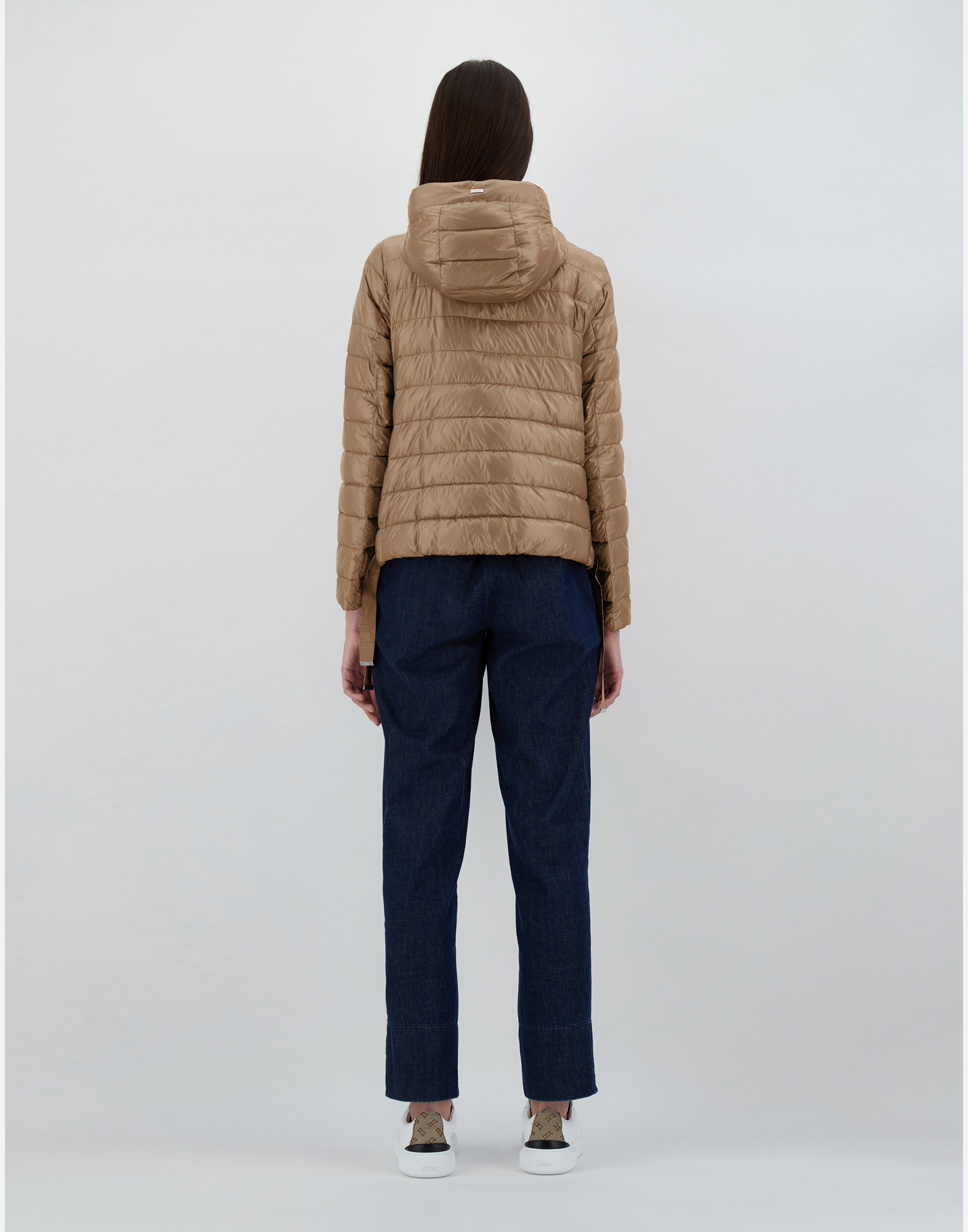 Herno Bomber Jacket In Nylon Ultralight In Camel
