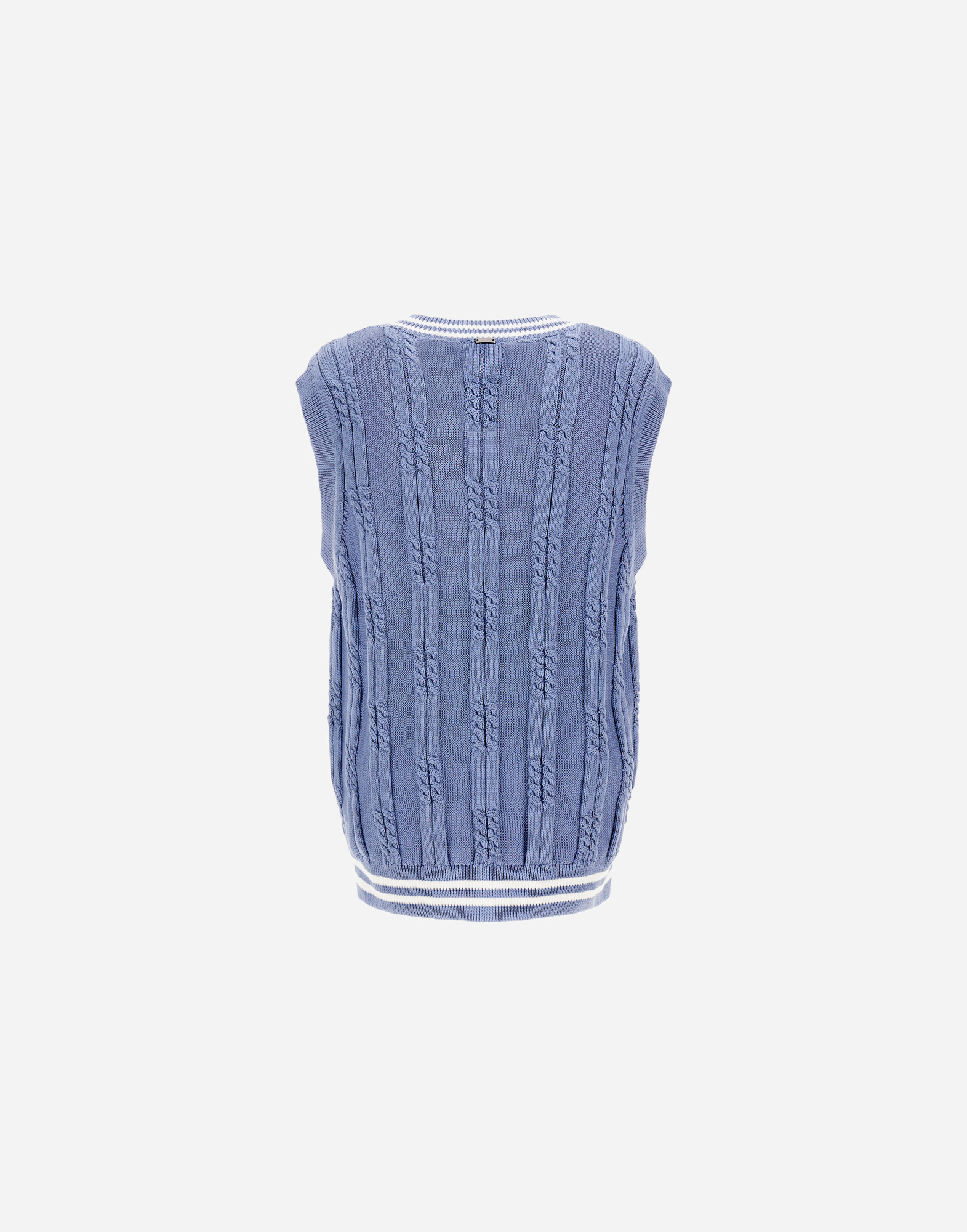 Herno Eternal Cotton Cable Gilet In Light Blue