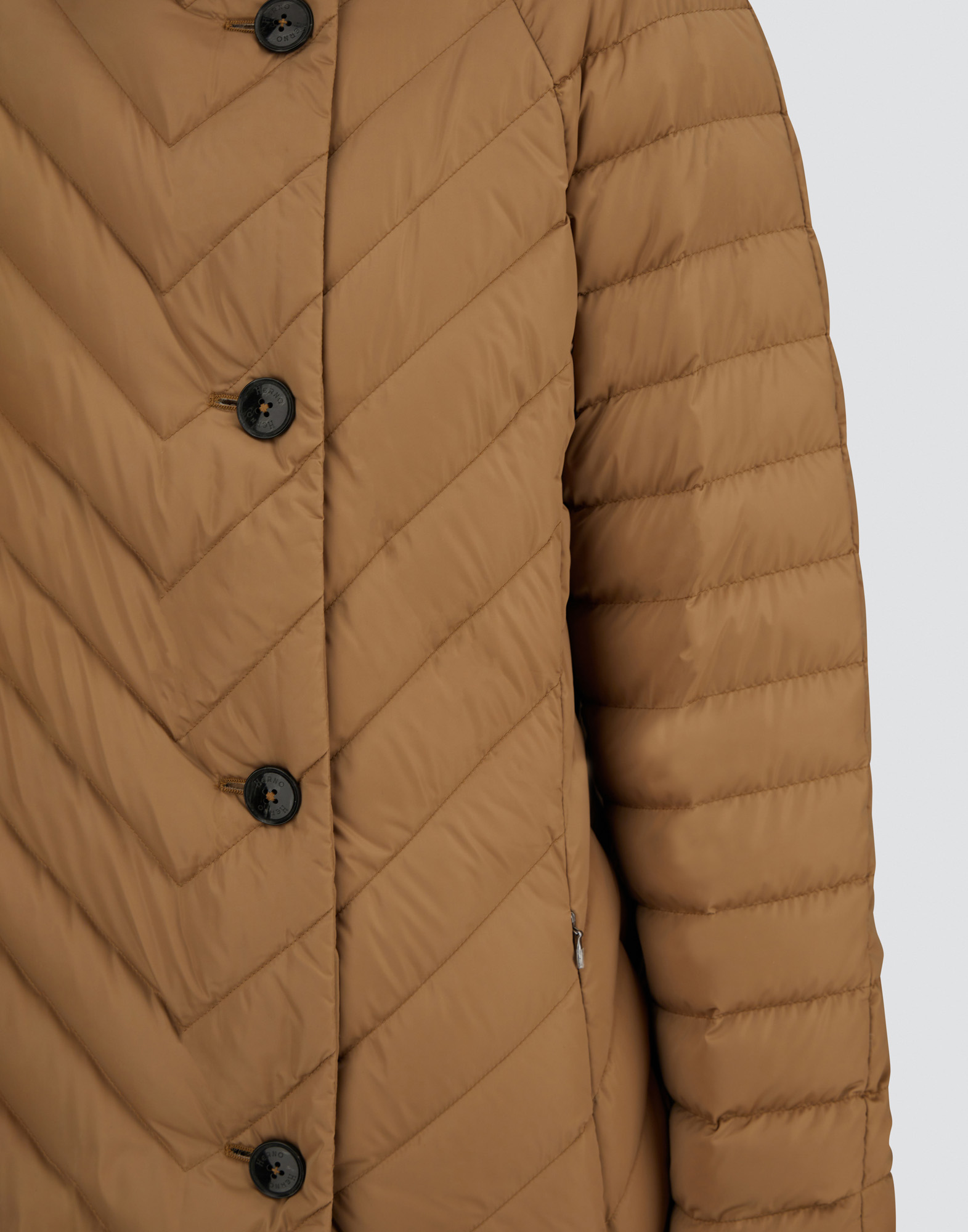 Herno Satin Coat In Brown