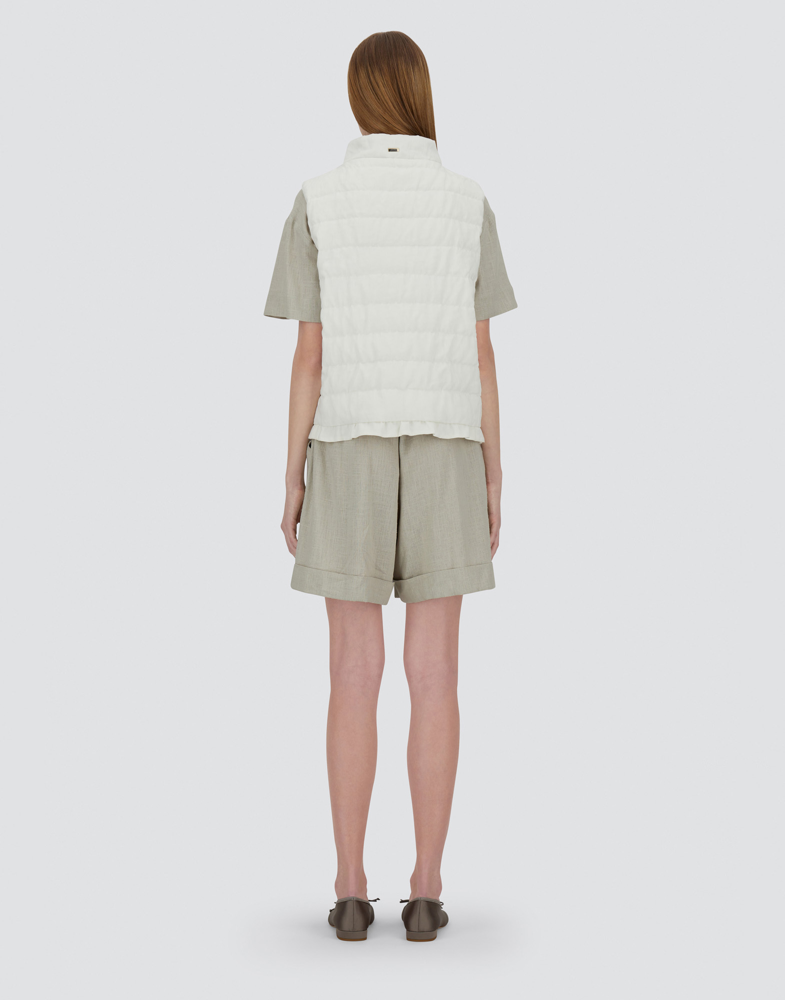 Herno Vest In New Lino In White
