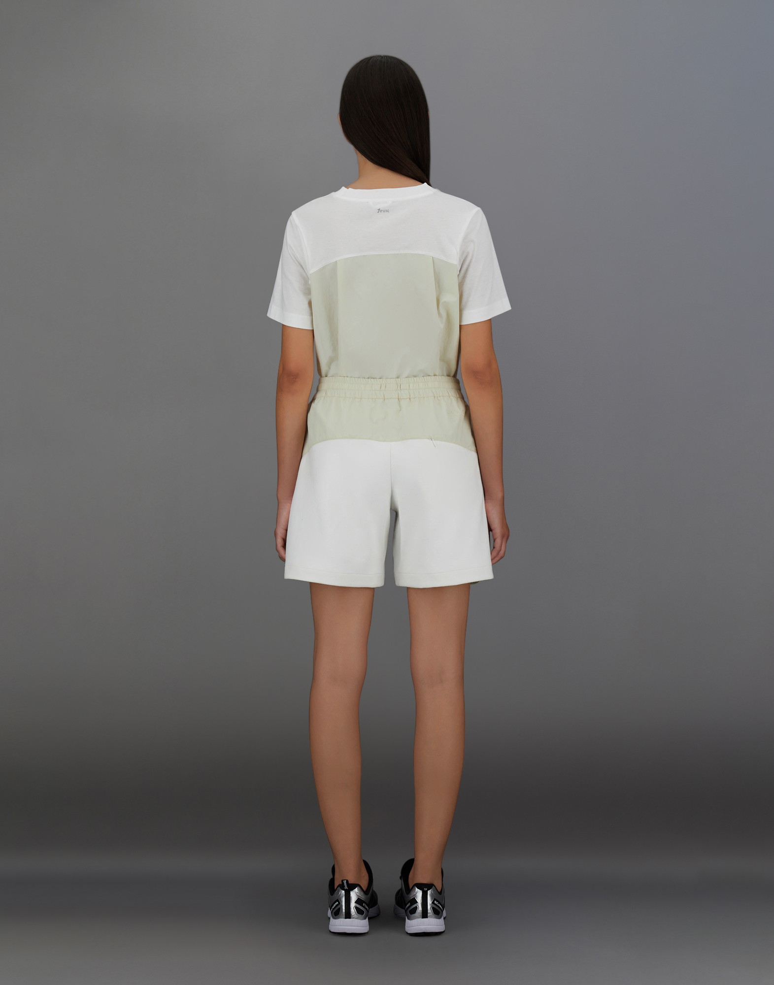 Herno Laminar Shorts In Structured Fleece And Tech-poplin In White
