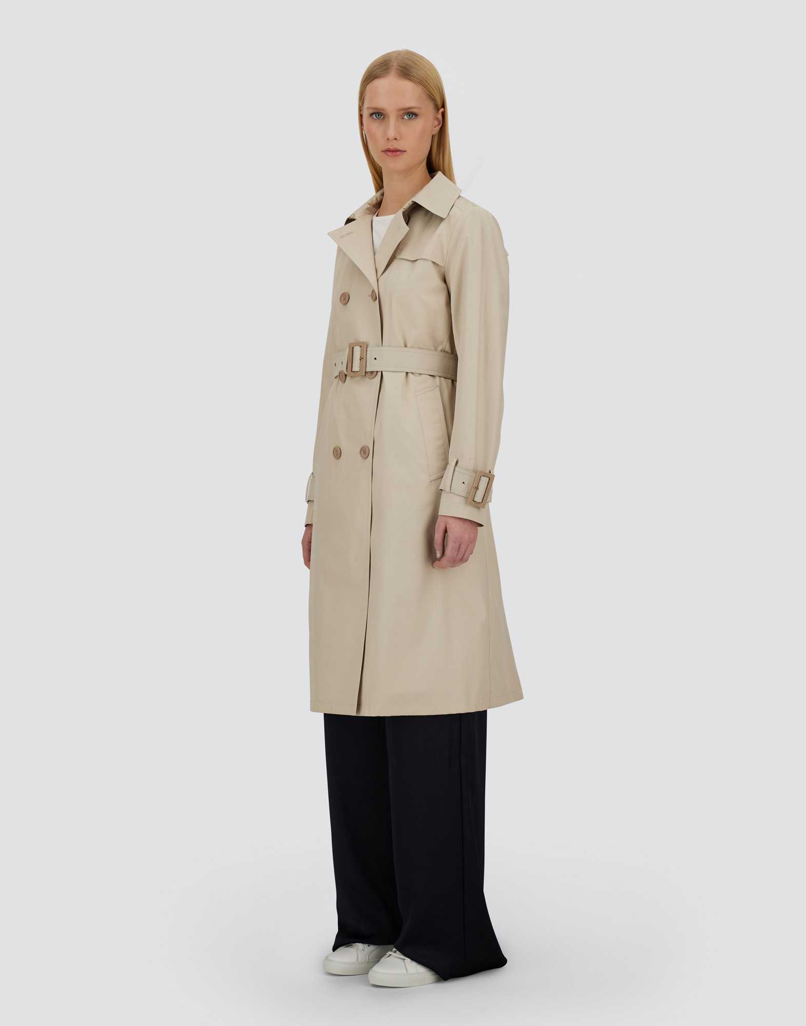 Herno Trench Coat In Delon And Monogram Lurex In Chantilly