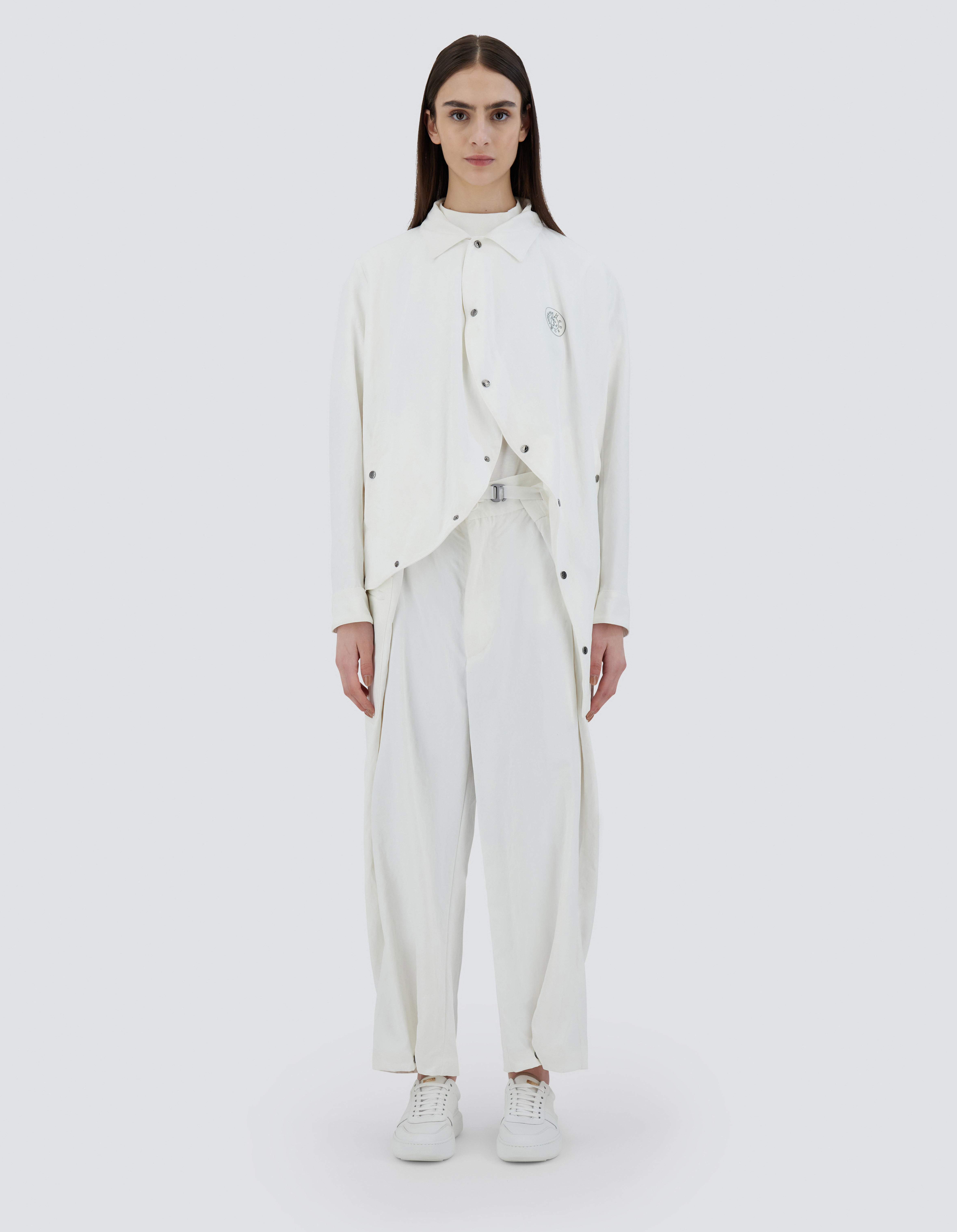 Herno Globe Shirt In Recycled Twill In White