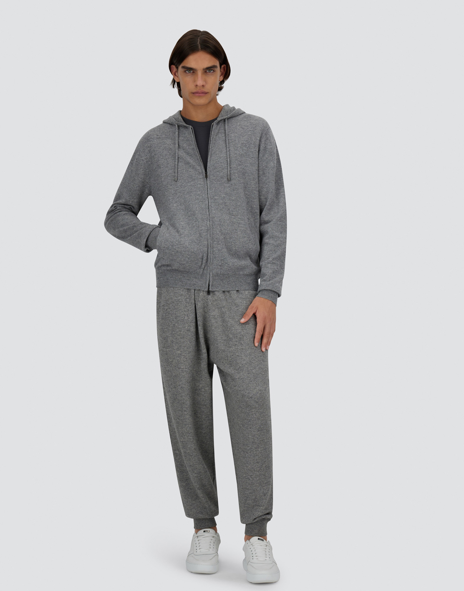 Herno Immense Wool Cashmere Sweatshirt In Grey