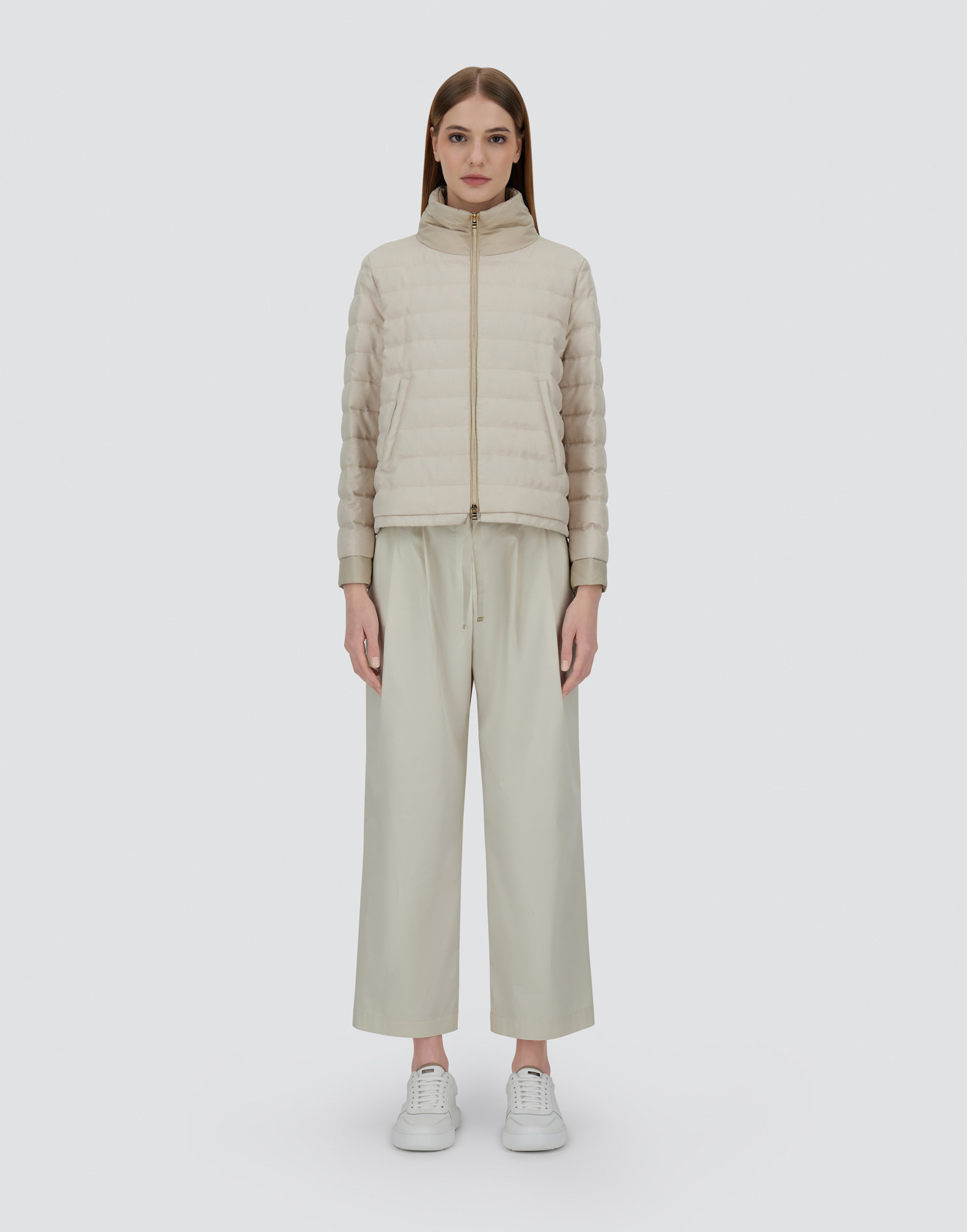 Herno Jacket In Cashmere, Silk And Ecoage In Chantilly