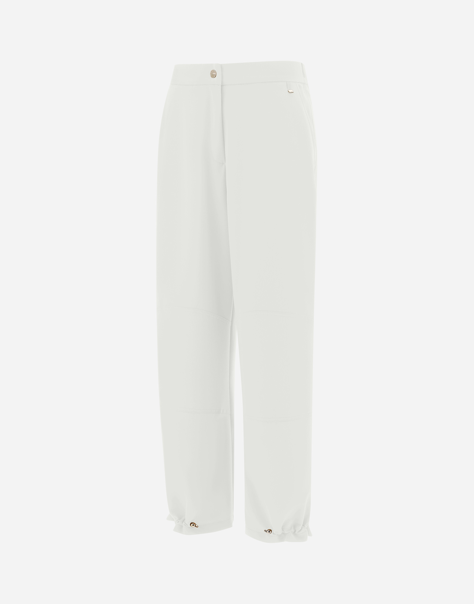 Herno Viscose Effect Trousers In Grey Pearl