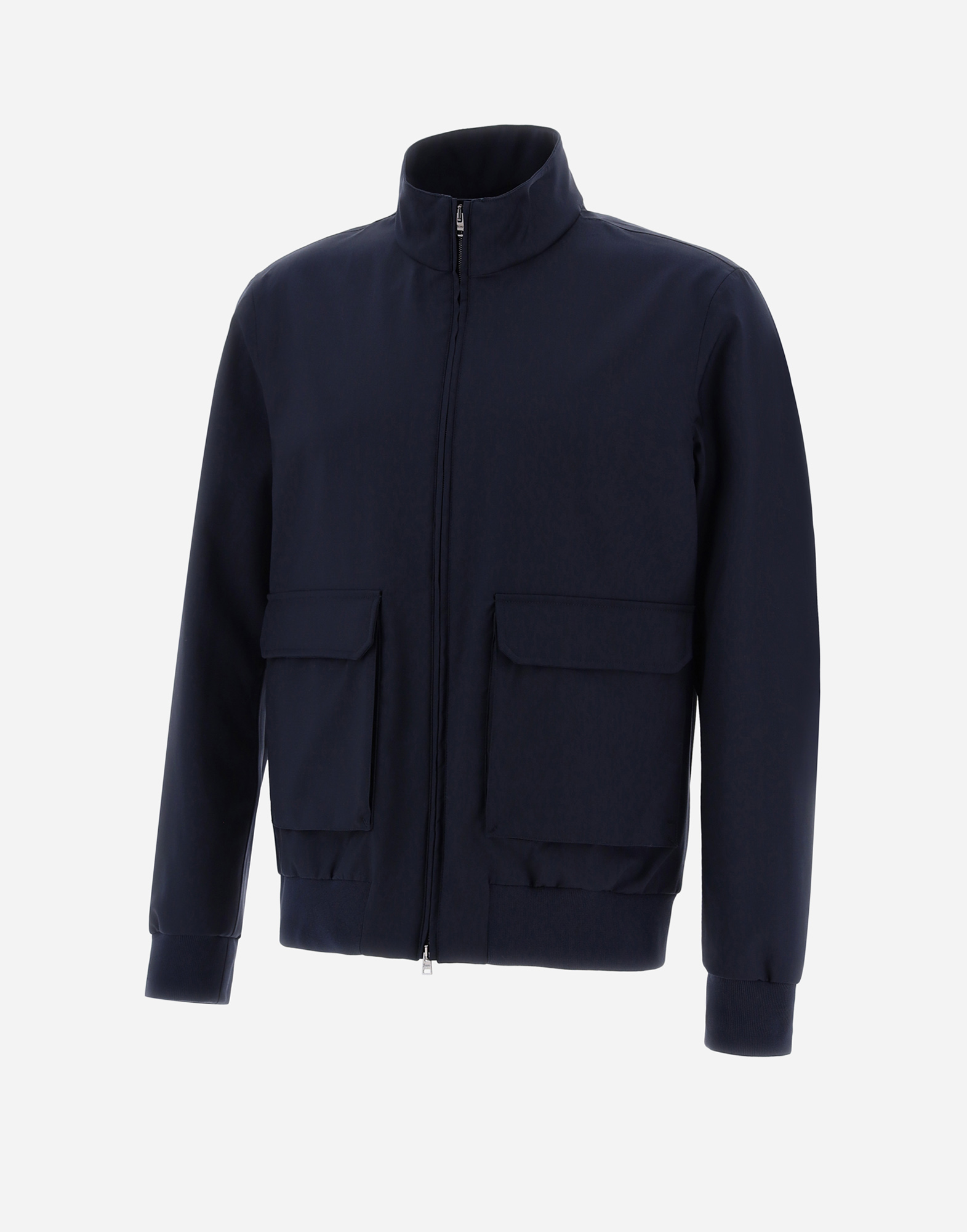 Shop Herno Layers Wool Storm Bomber Jacket In Blue