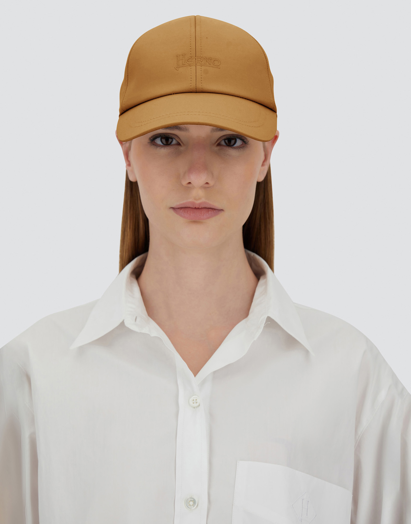 Herno Delon Baseball Cap In Camel