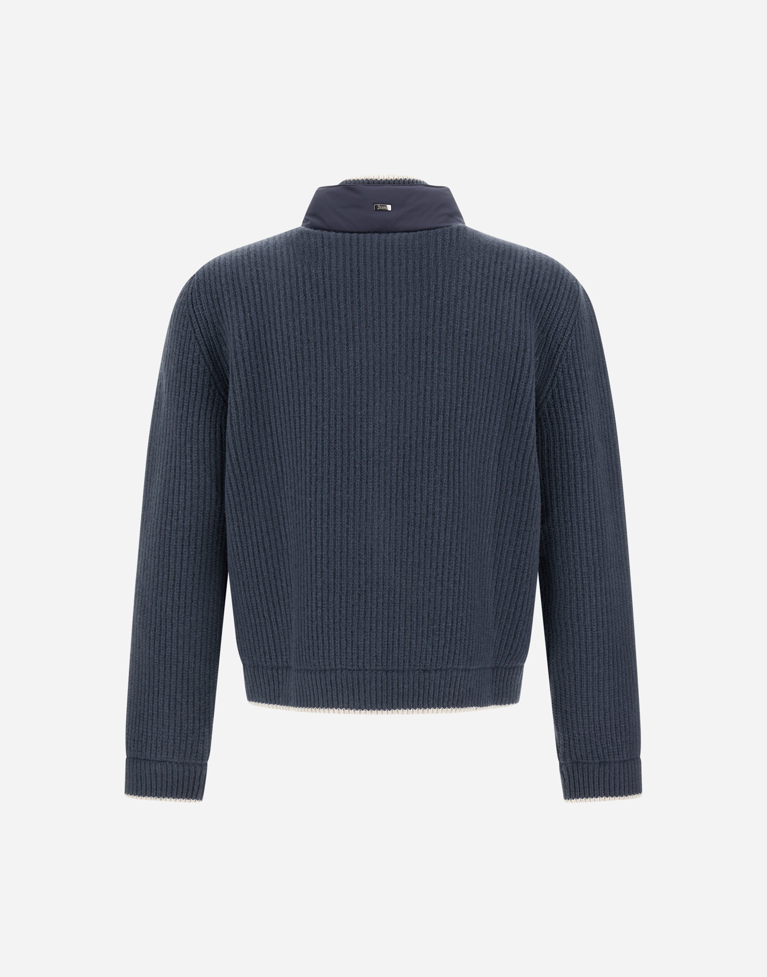 Herno Slim-fit Wool And Quilted Shell Down Jacket In Blue