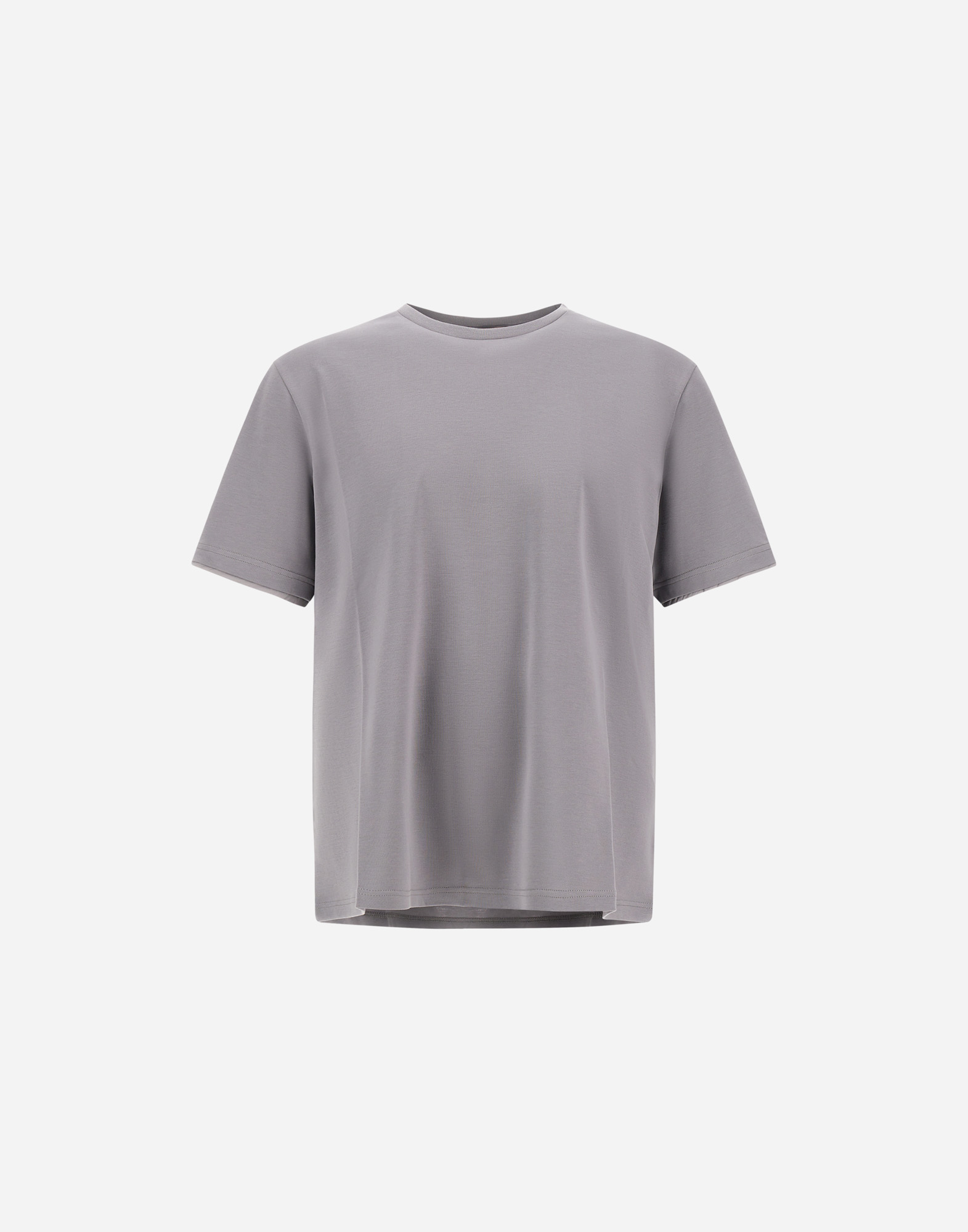 Herno Resort T-shirt In Basic Cotton & Light Stretch Nylon In Grey