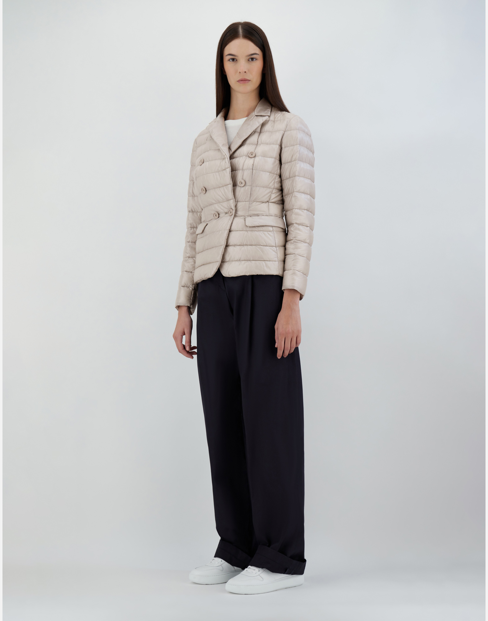 Herno Double-breasted Nylon Ultralight Blazer In Chantilly