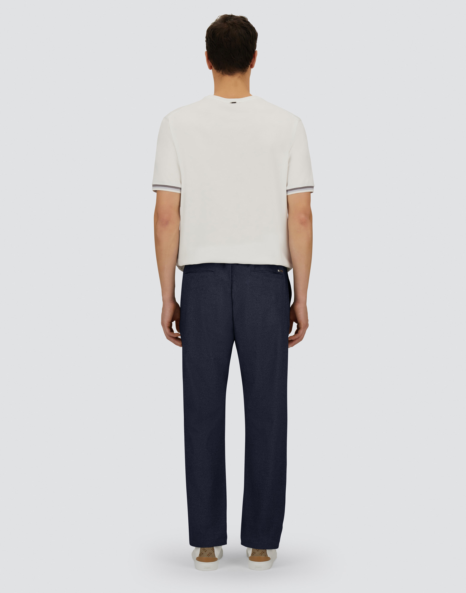 Herno Resort Trousers In Melange Suede Effect