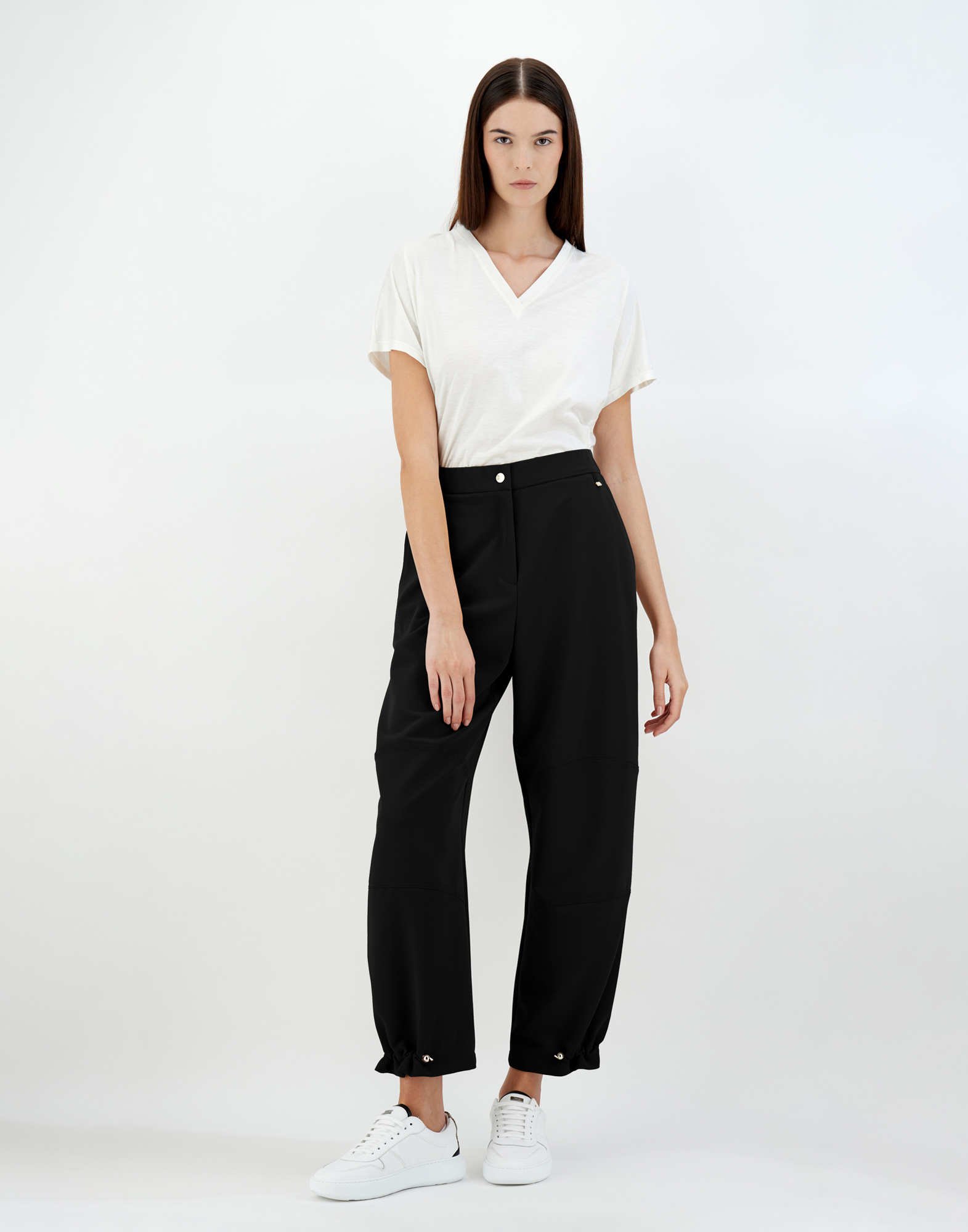 Herno Viscose Effect Trousers In Black