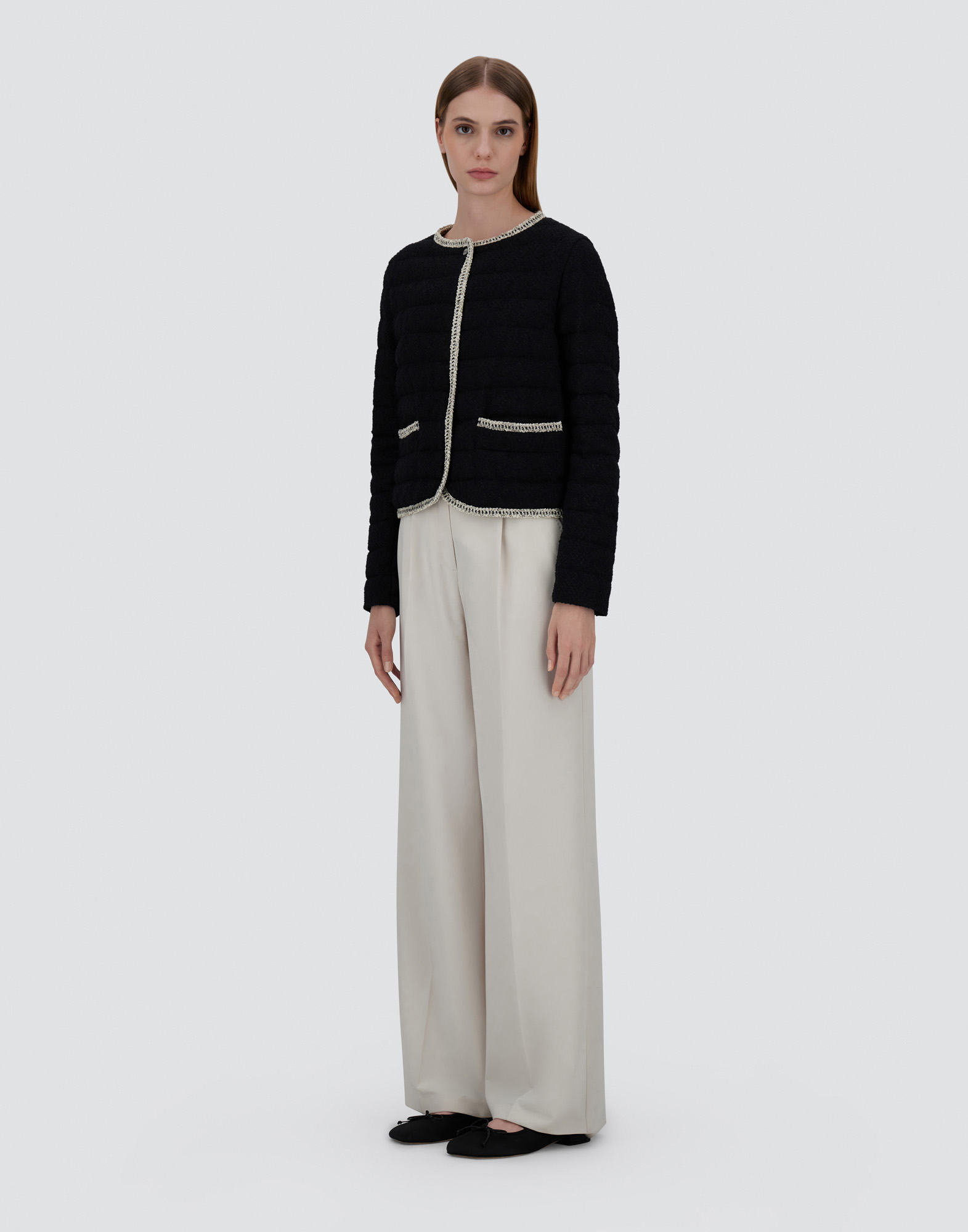 Herno Jacket In Bright Bouclé In Black