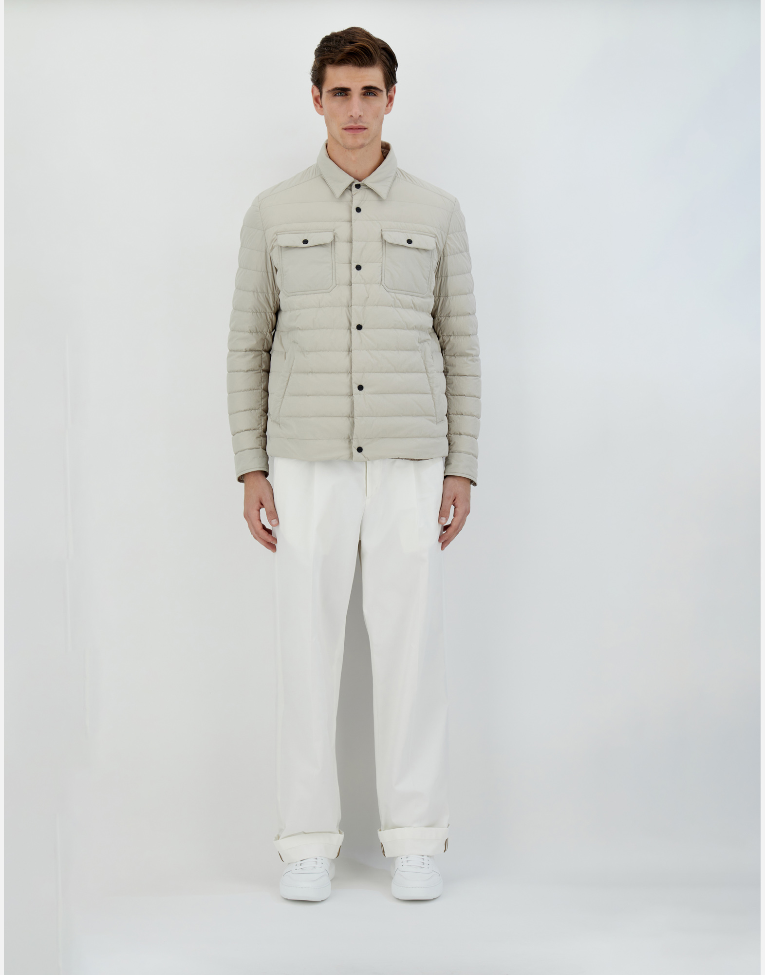 Shop Herno Ultralight Crease シャツ In Natural