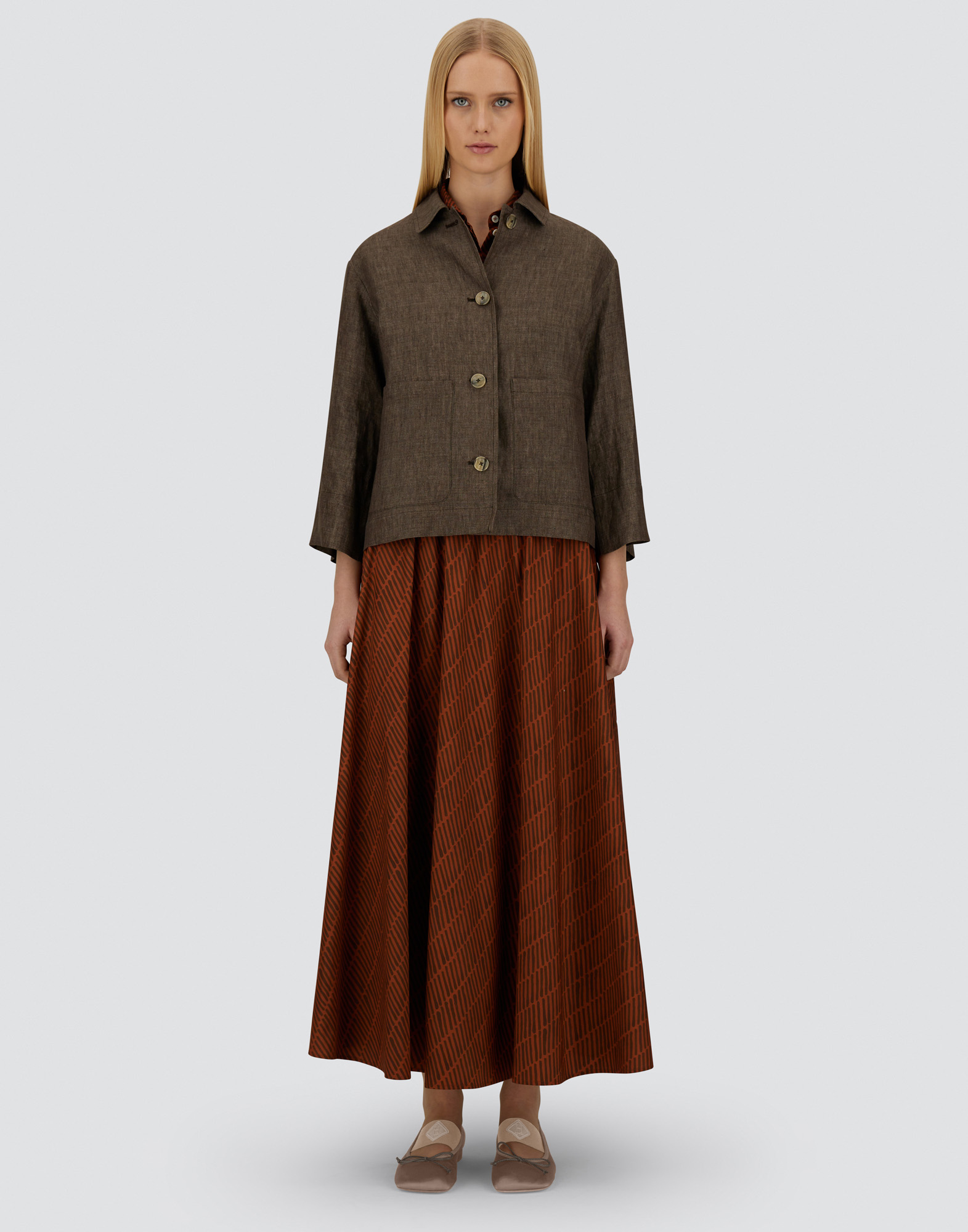 Herno Resort Shacket In New Linen In Brown