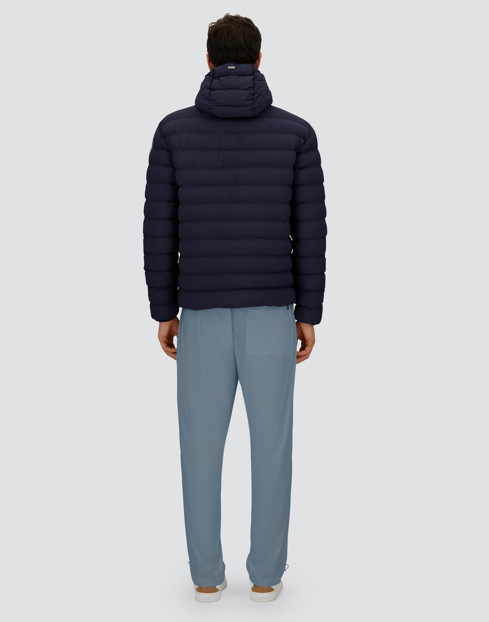 Herno Resort Jacket In Light Stretch Nylon In Blue