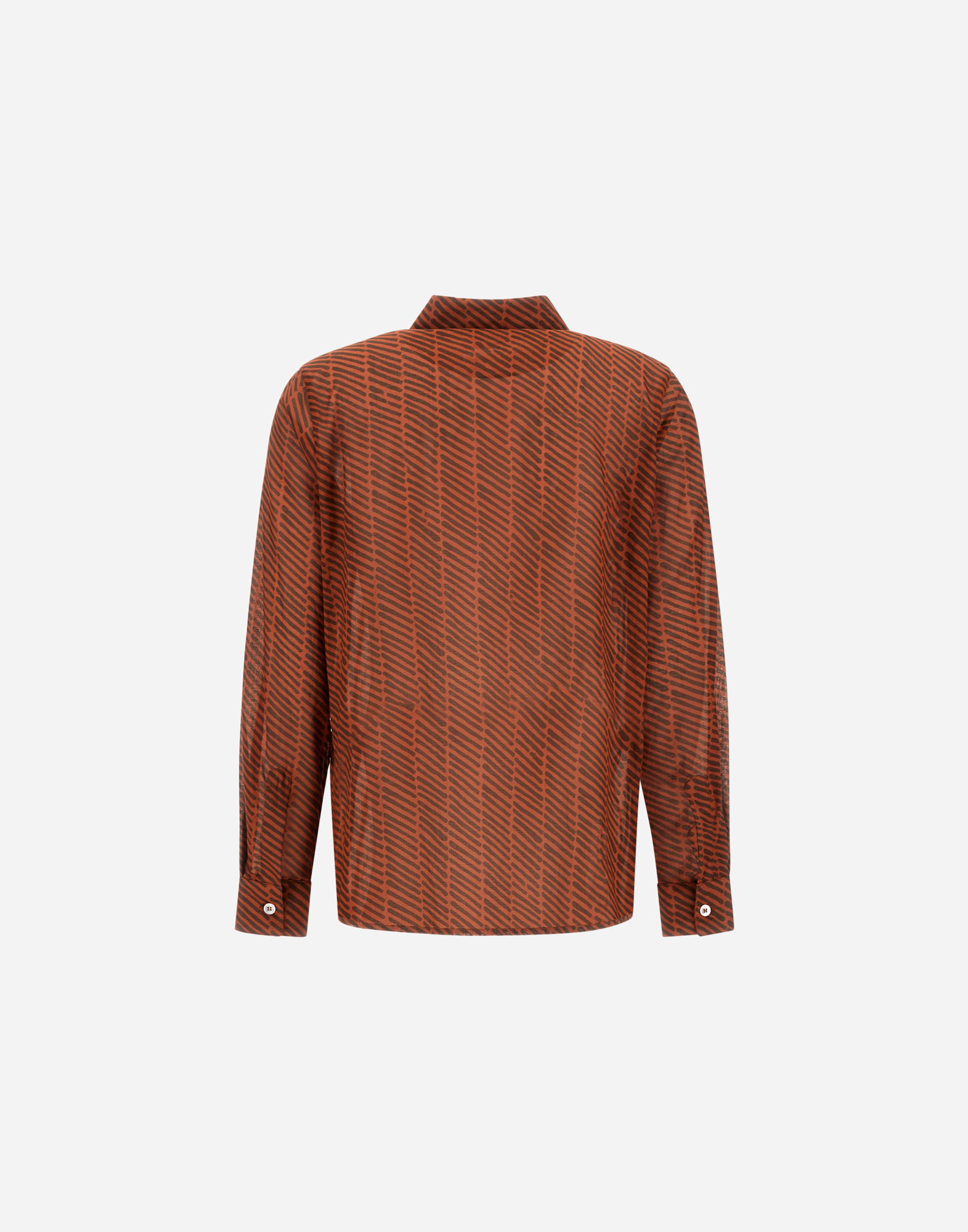 Herno Resort Shirt In Light Cotton Spike Print In Brown