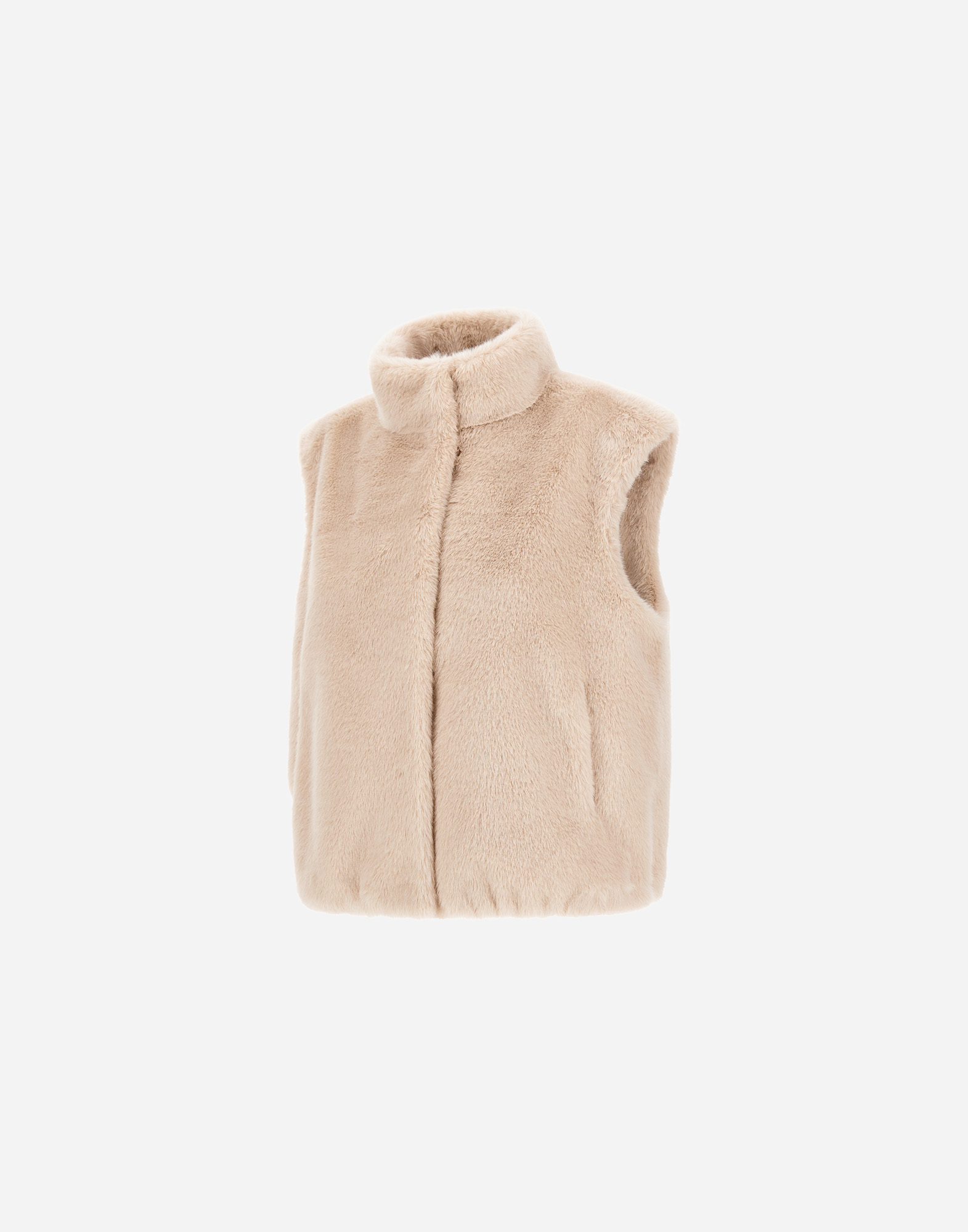 Herno Resort Vest In Faux Mink Fur