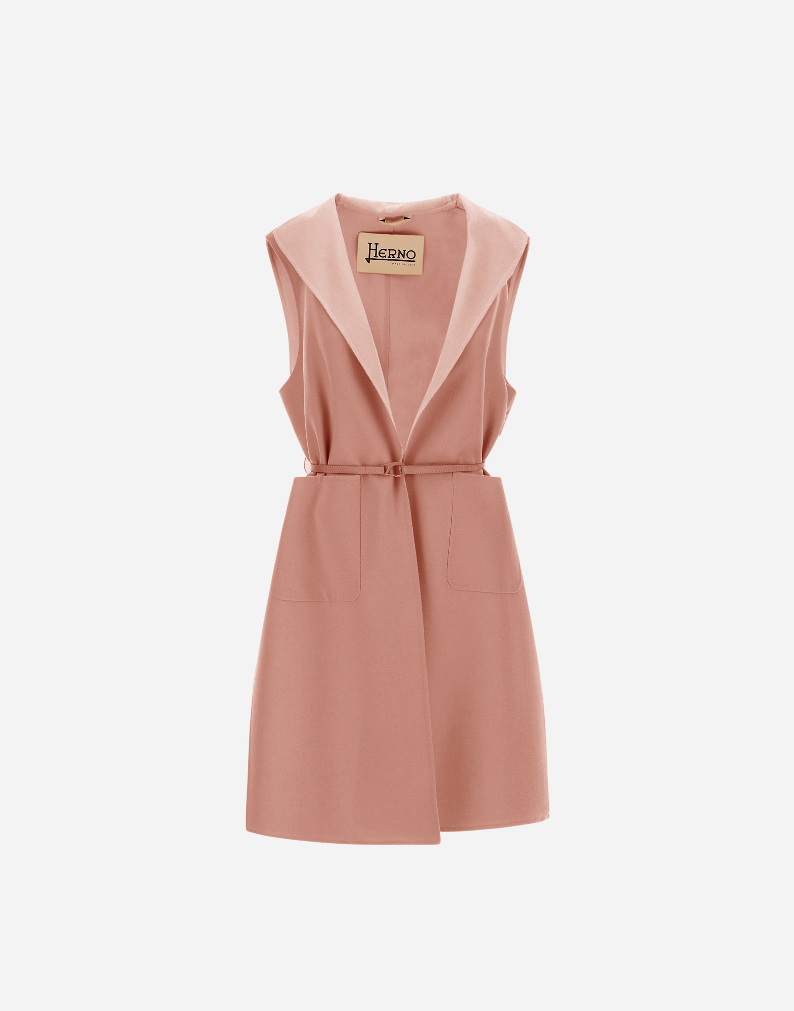 Herno Double-layered Wool Vest In Pink