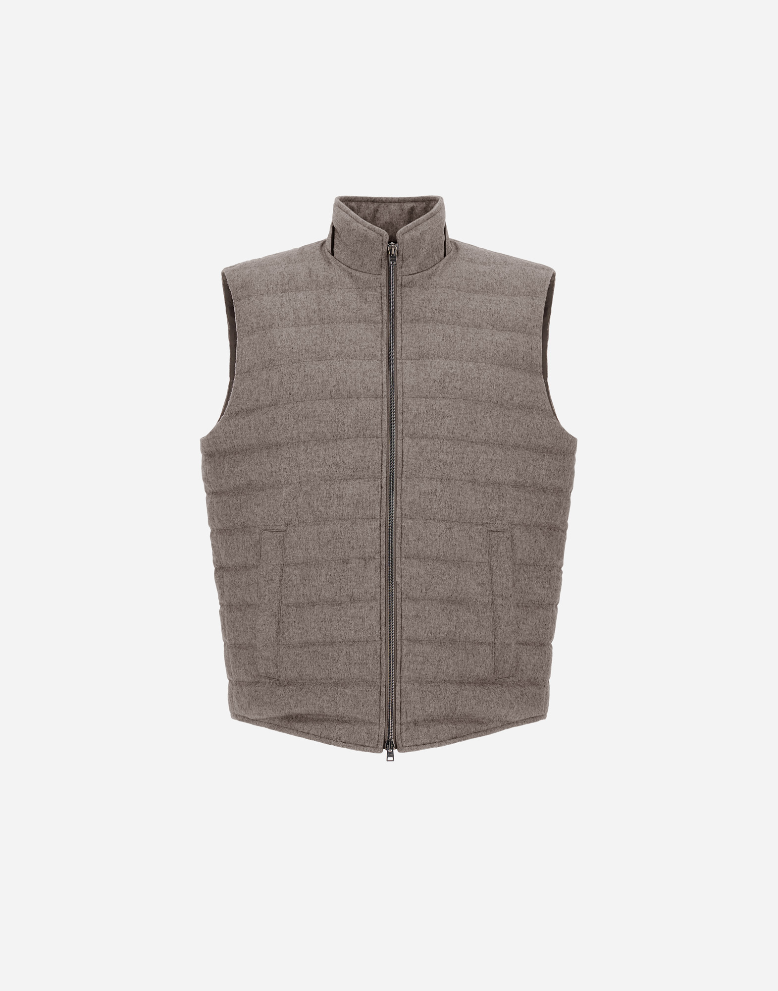 Herno Cashmere And Silk Sleeveless In Dove Grey