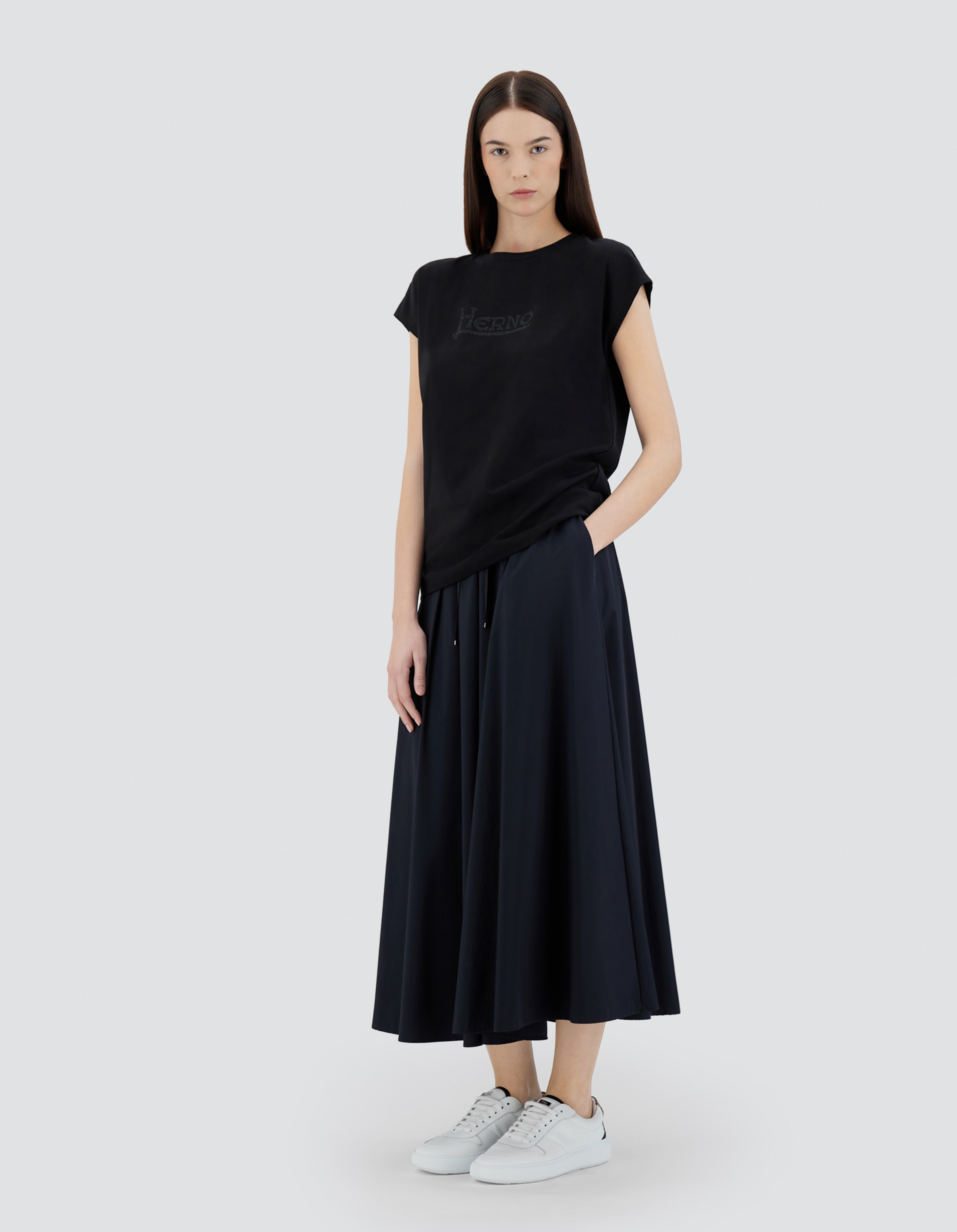Herno T-shirt In Interlock Jersey In Black