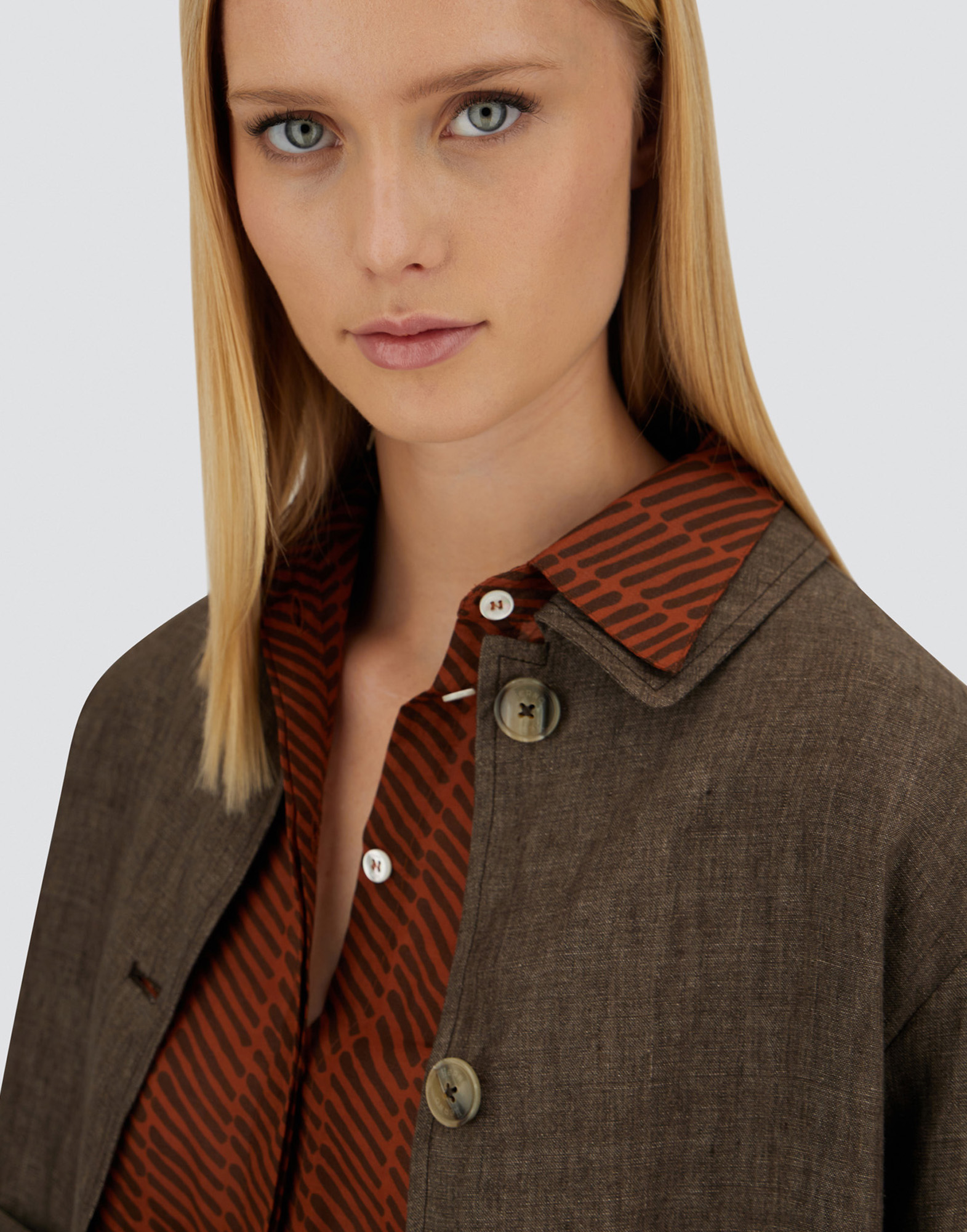 Herno Resort Shacket In New Linen In Brown
