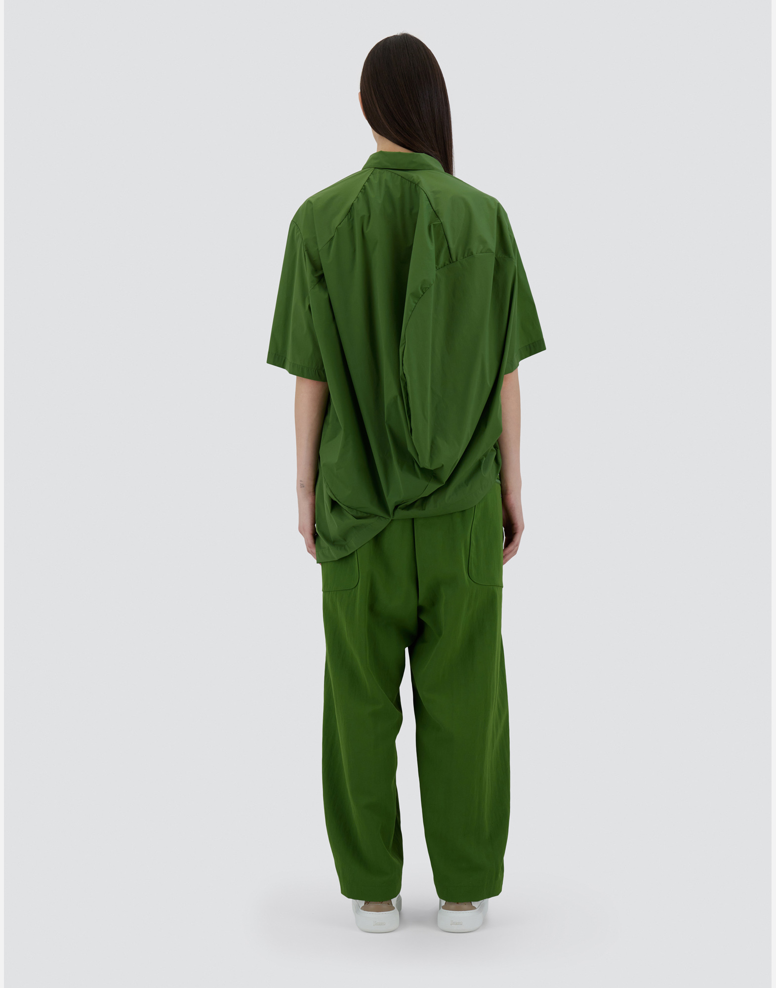 Herno Globe Shirt In Eco Cotton Feel In Garden Green