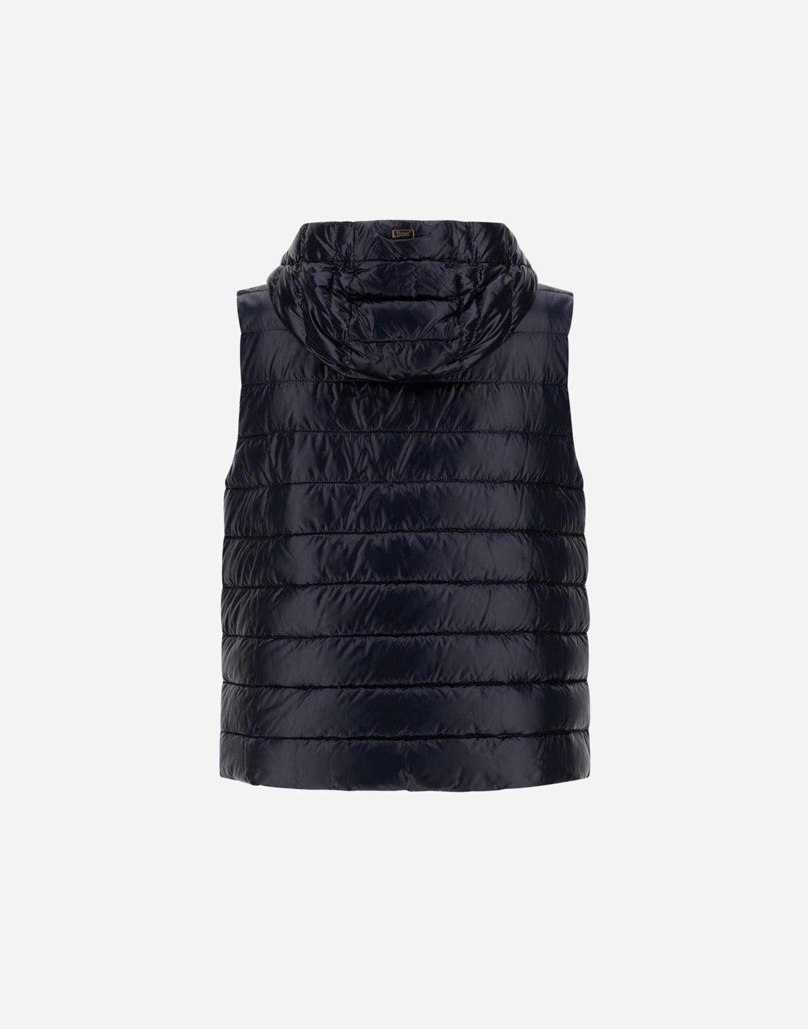 Herno Vest In Nylon Ultralight And Monogram Lurex In Blu Navy