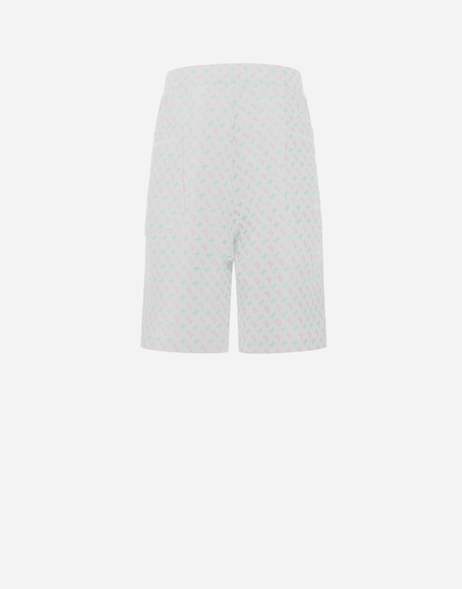 Shop Herno Globe Cropped Trousers In Photocromatic Monogram In White