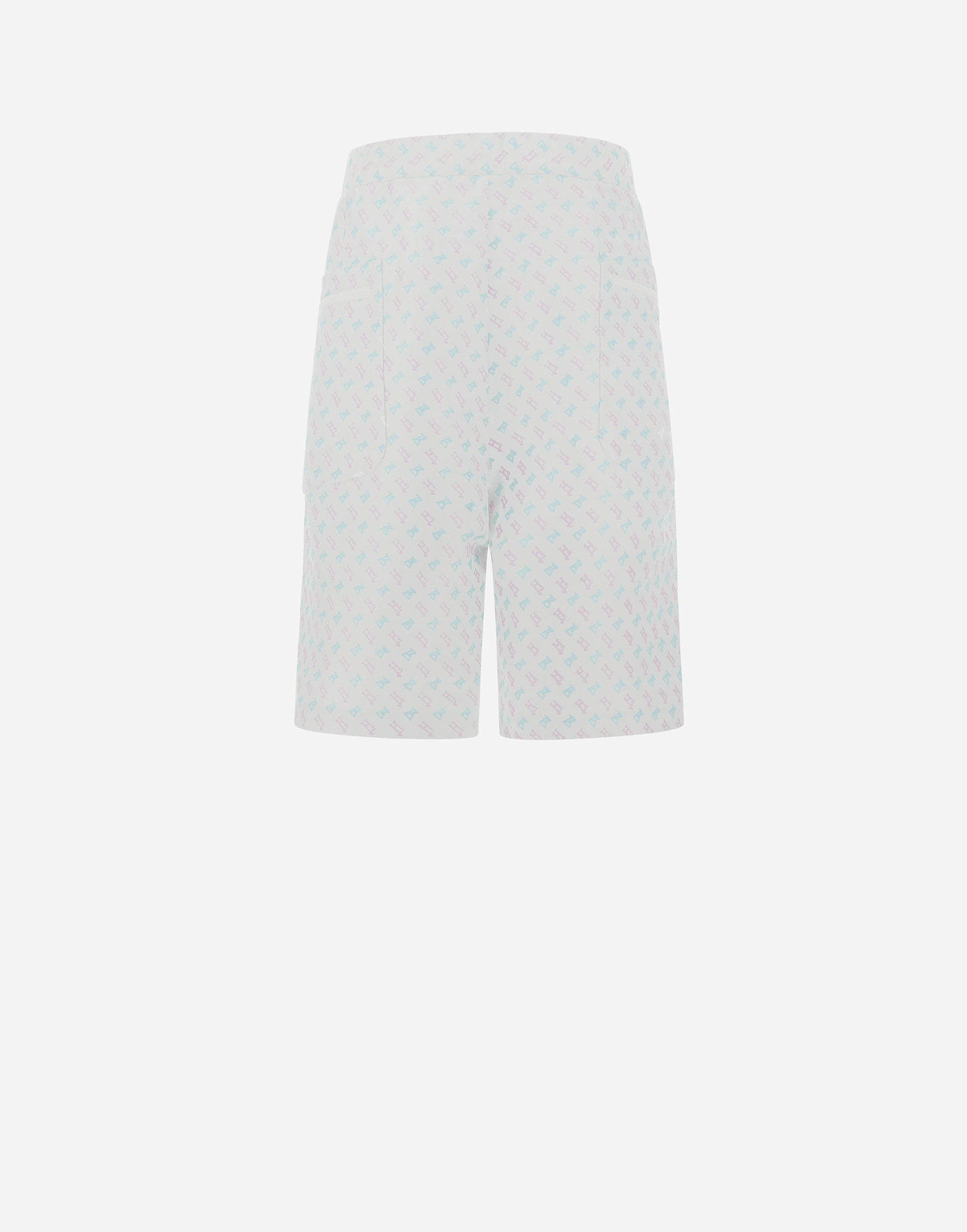 Herno Globe Cropped Trousers In Photocromatic Monogram In White