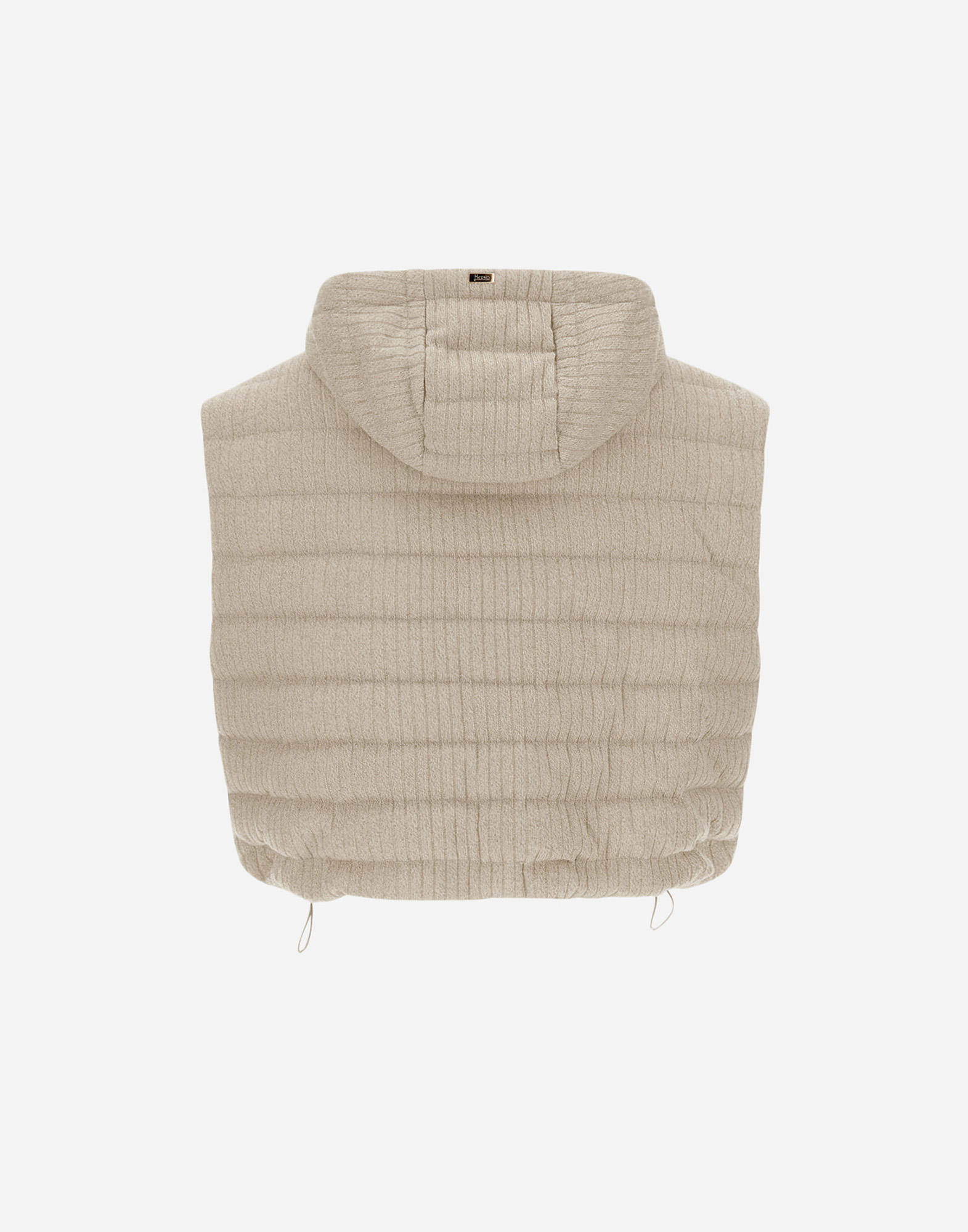 Herno Vest In Shiny Ribbed Knit In Chantilly