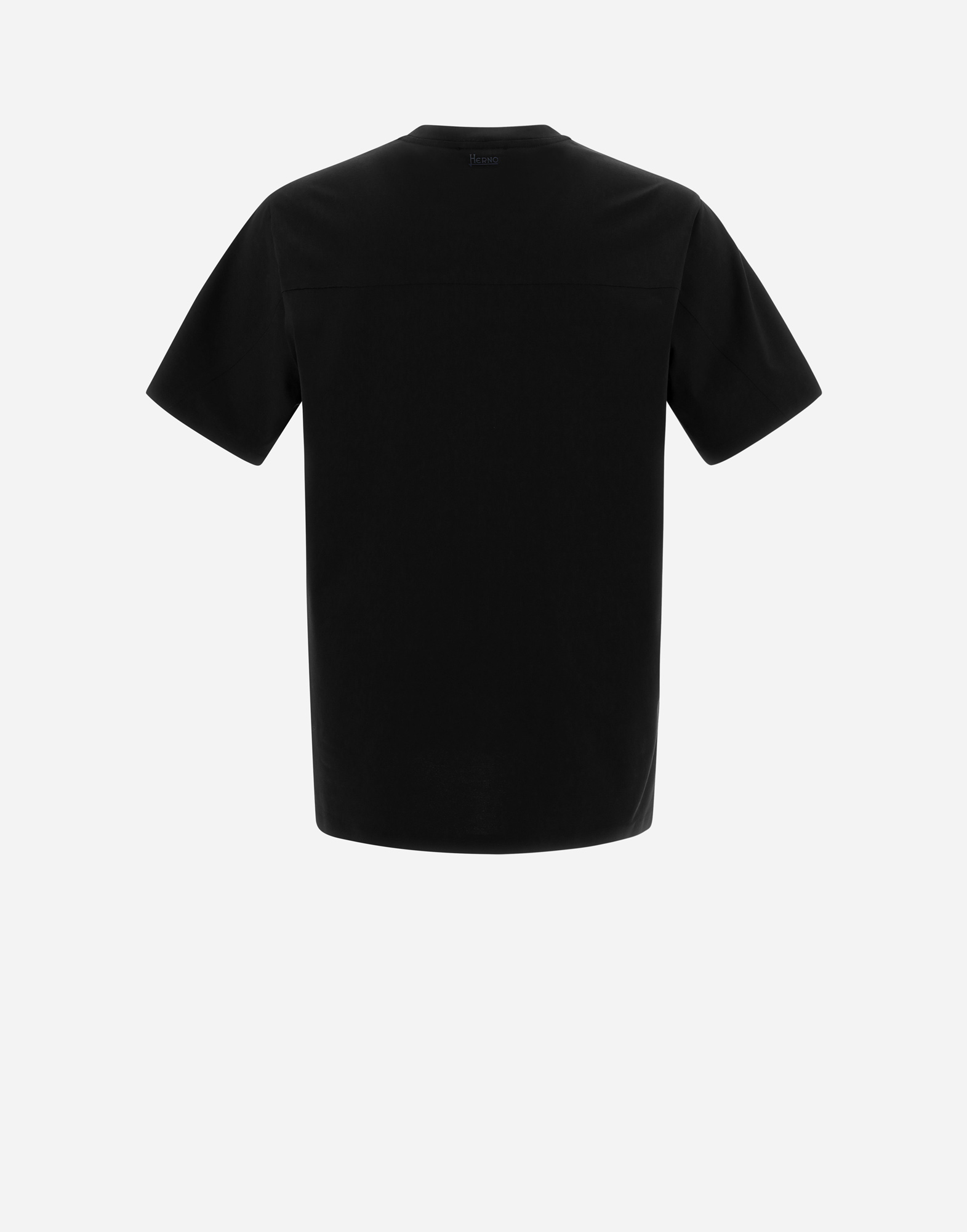 Herno Superfine Cotton Stretch T-shirt In Black