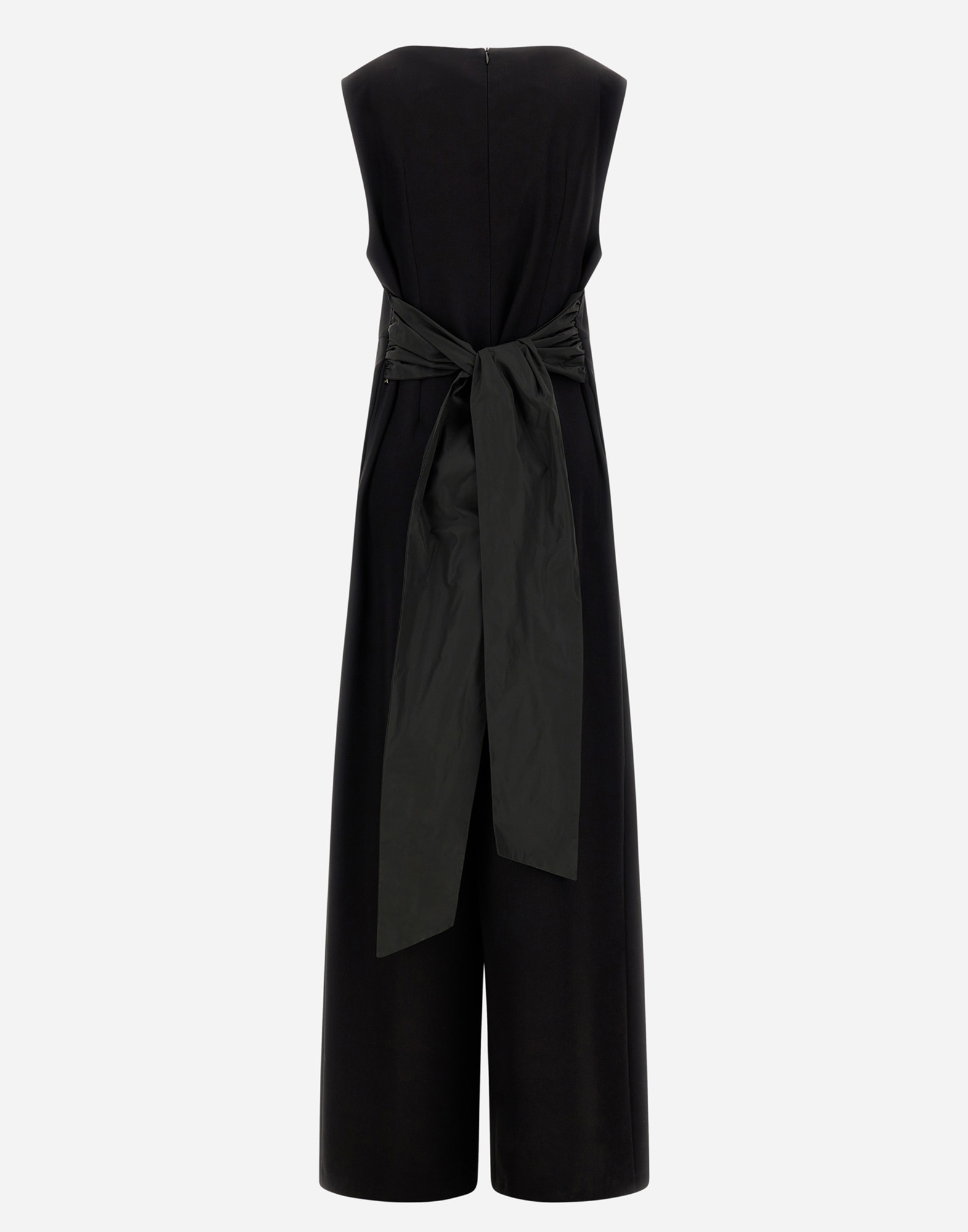 Herno Jumpsuit In Viscose Effect And New Techno Taffeta In Black