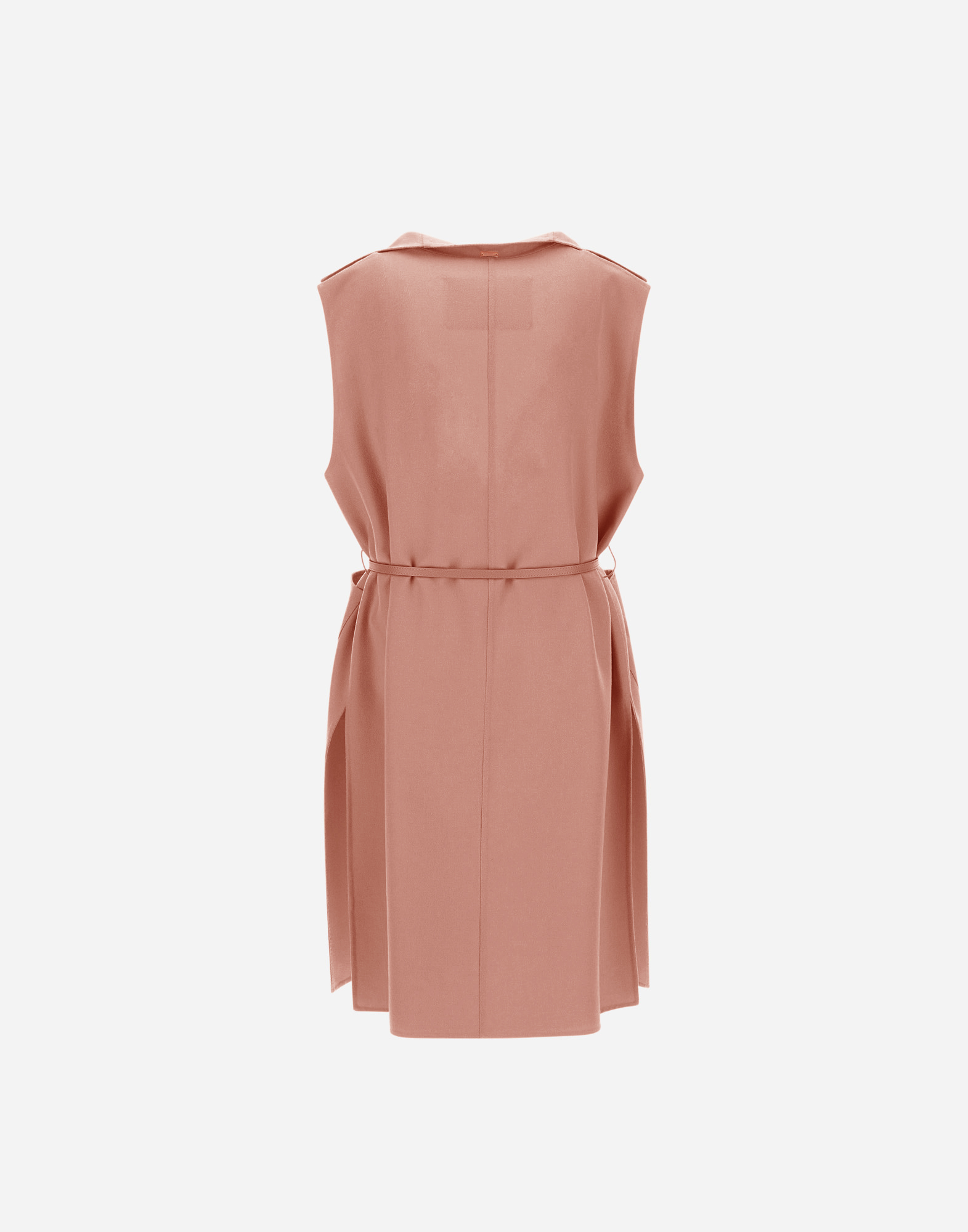 Herno Double-layered Wool Vest In Pink