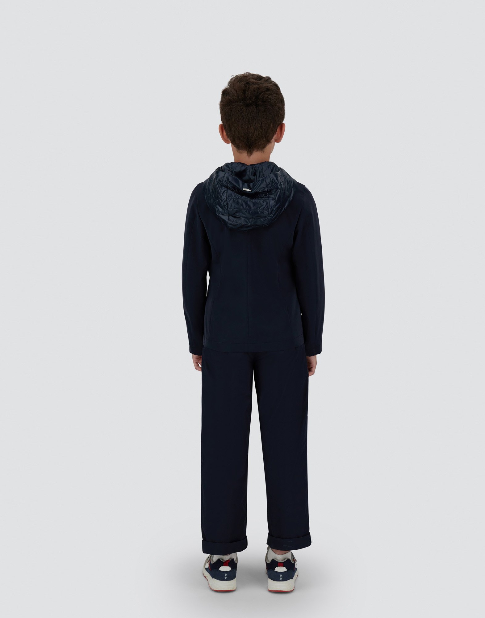 Herno Jacket In City Life And Nylon Ultralight In Blue