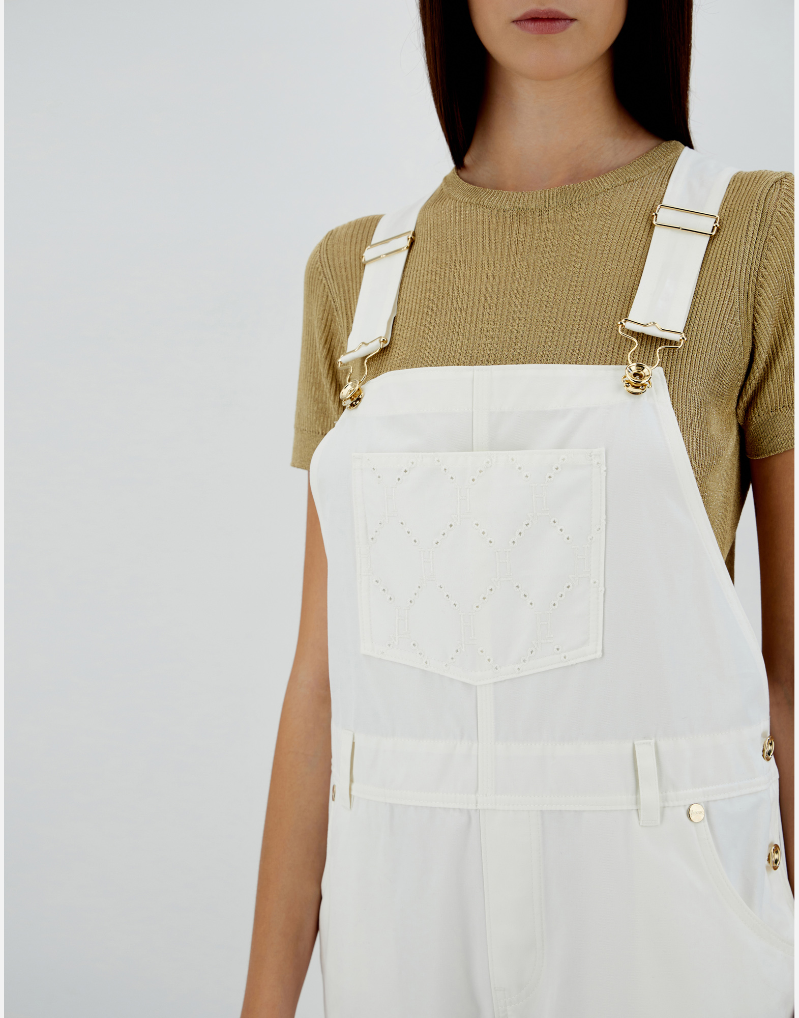 Herno Embroidered Delon Dungarees In White