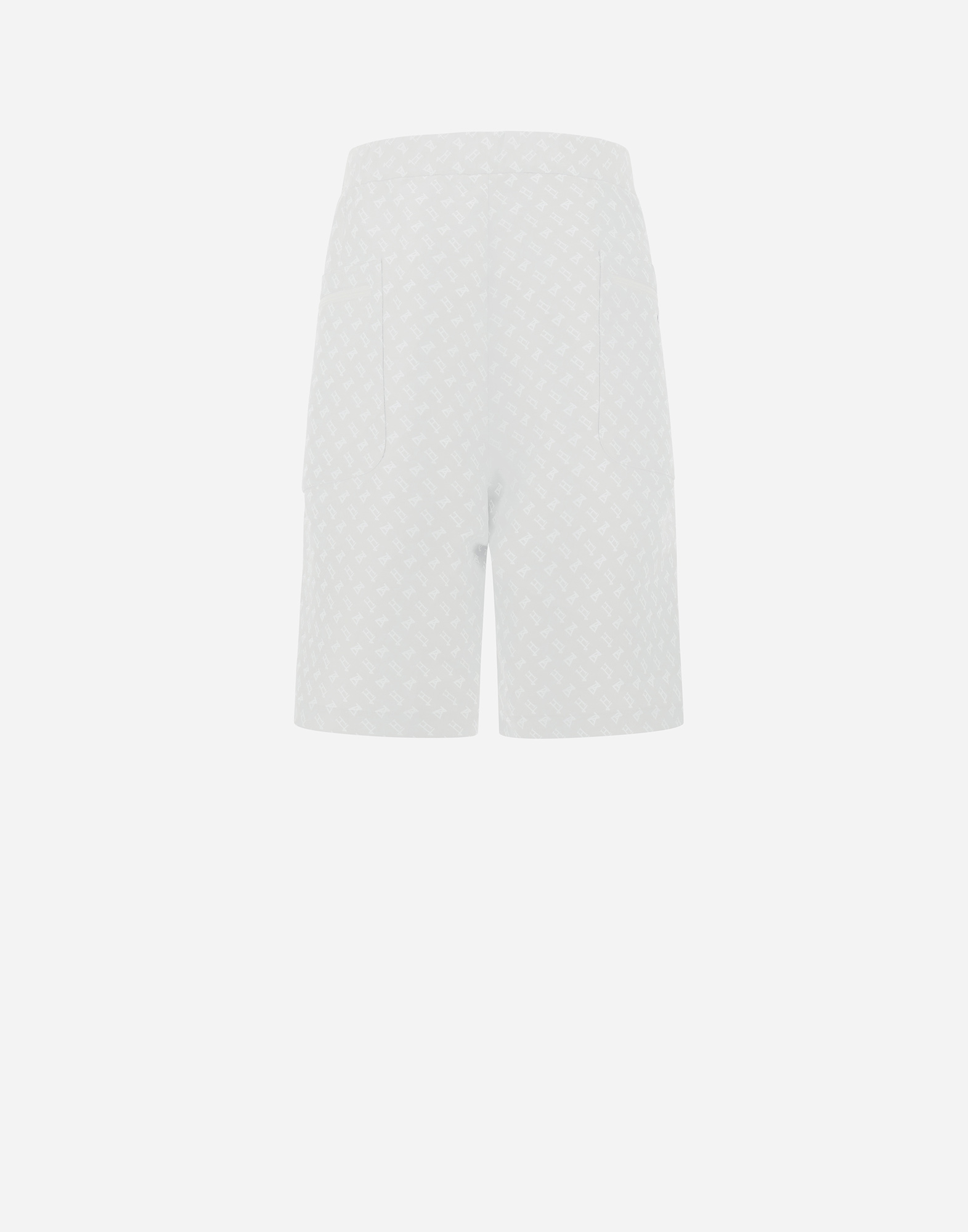 Herno Globe Cropped Trousers In Photocromatic Monogram In White