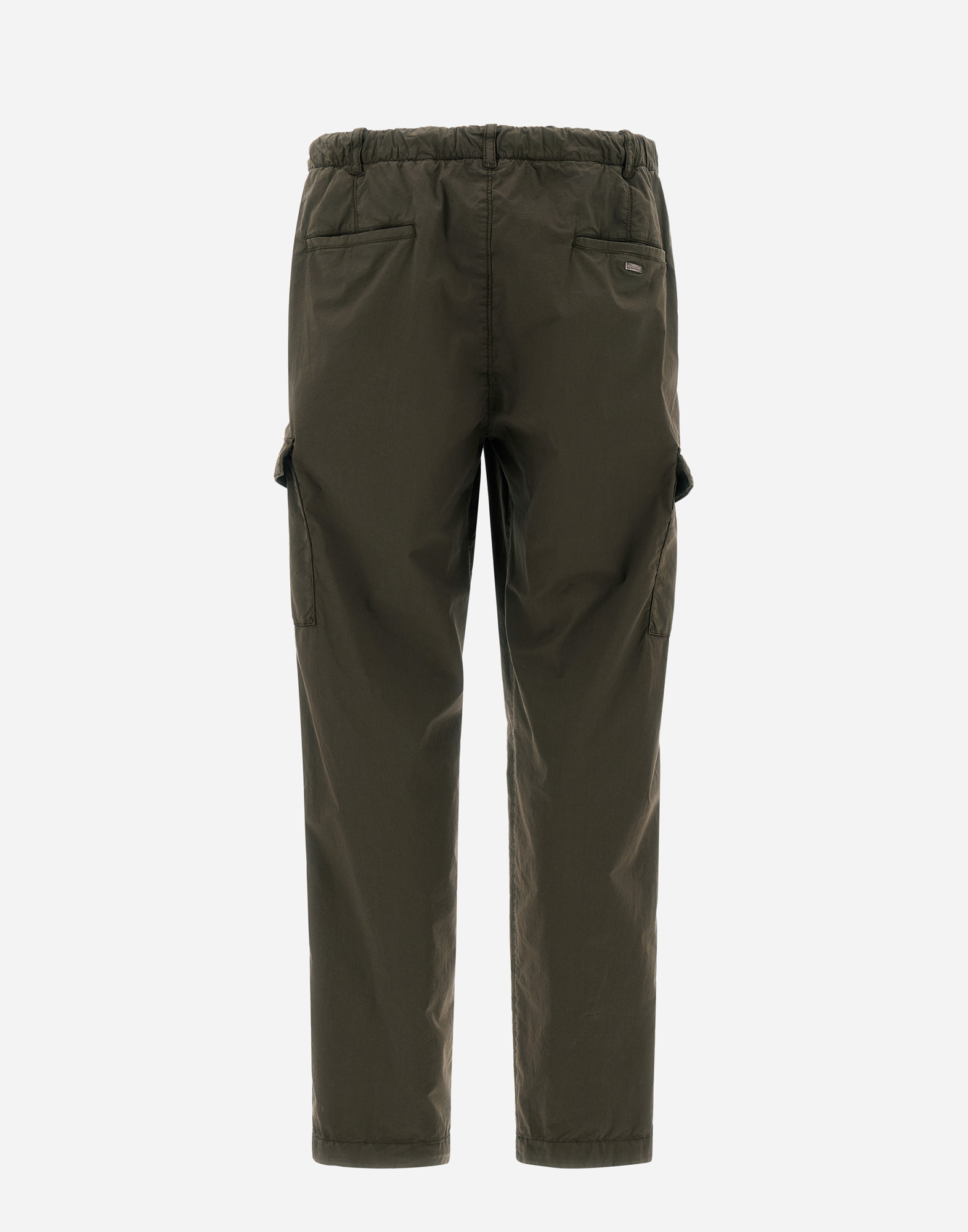 Herno Dyed Cotton Stretch Trousers In Light Military