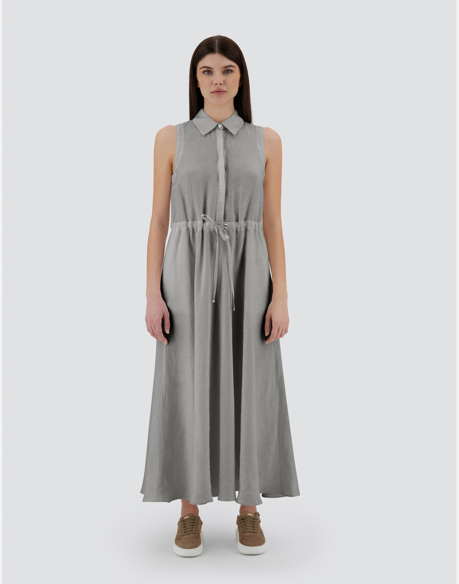 Herno Resort Dress In New Lino In Chantilly
