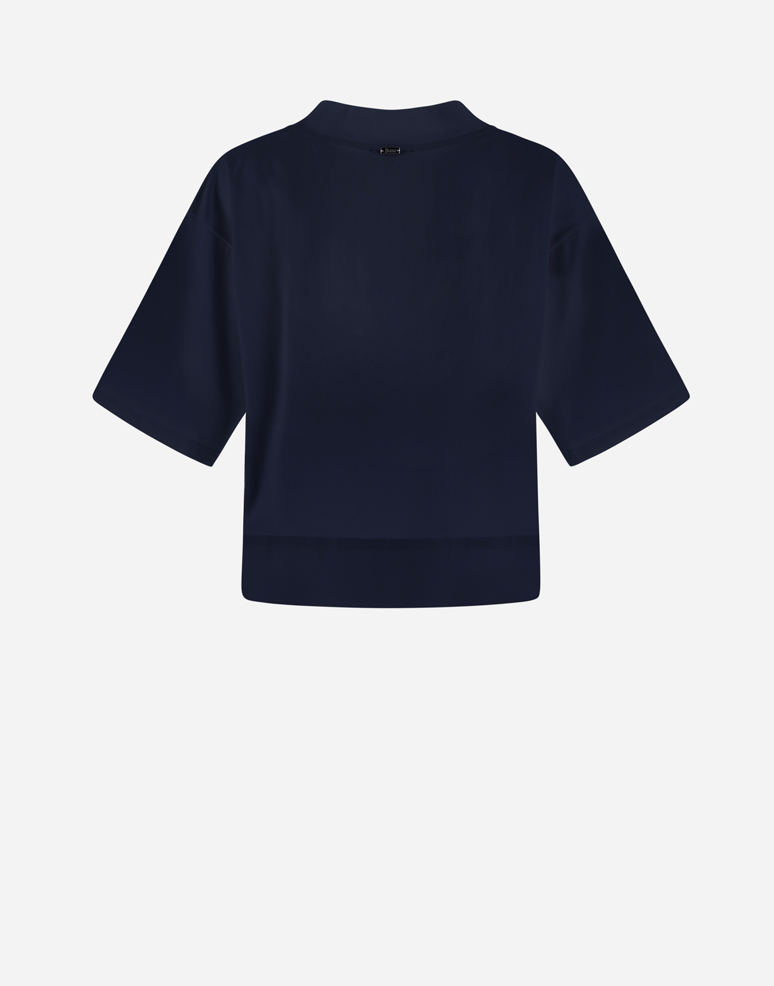 Shop Herno Superfine Cotton Stretch スカーフ付きtシャツ In Navy Blue